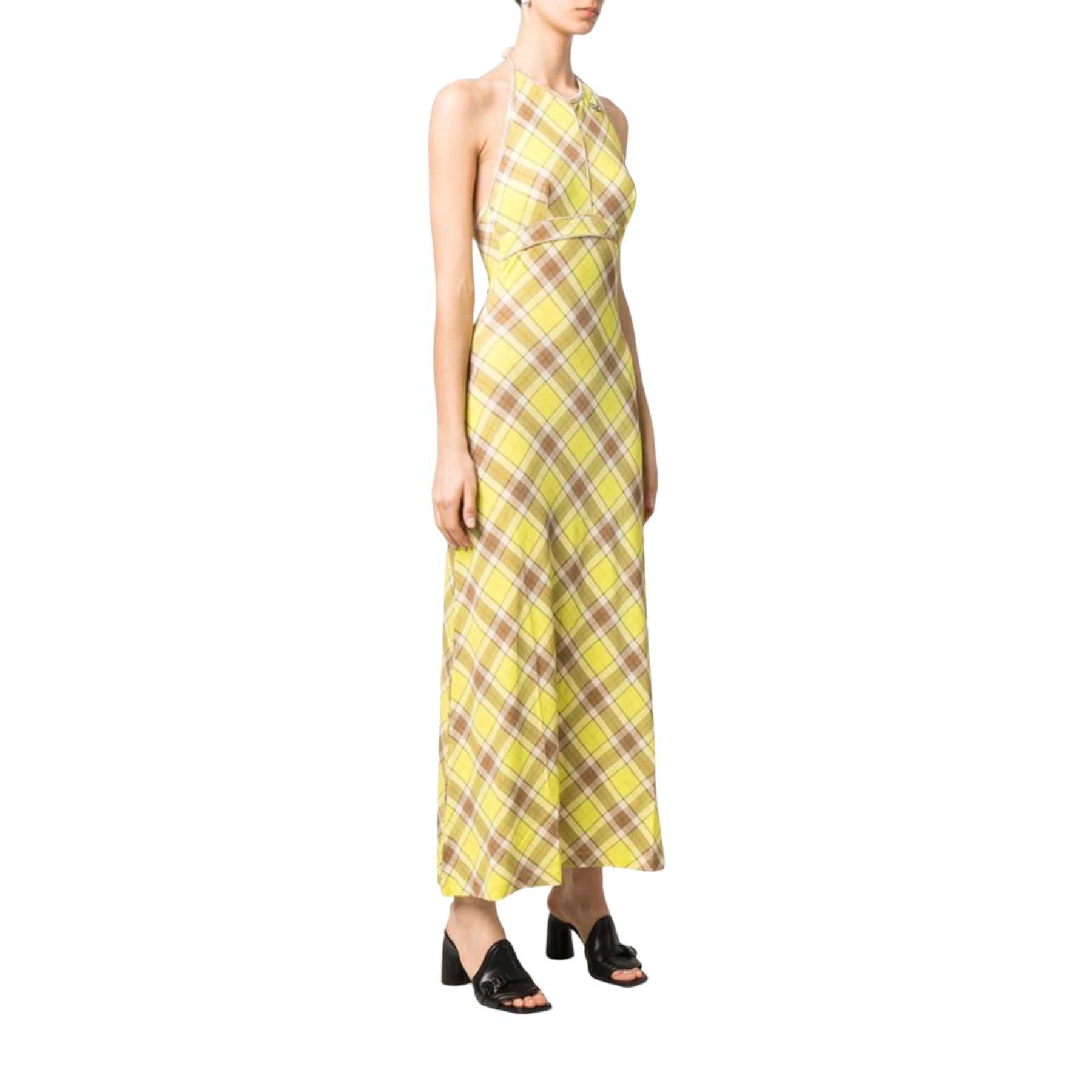 DIESEL D-MAXIM-C2 Womens Plaid Dress Summer Long Maxi Dress Check Skirt Tops