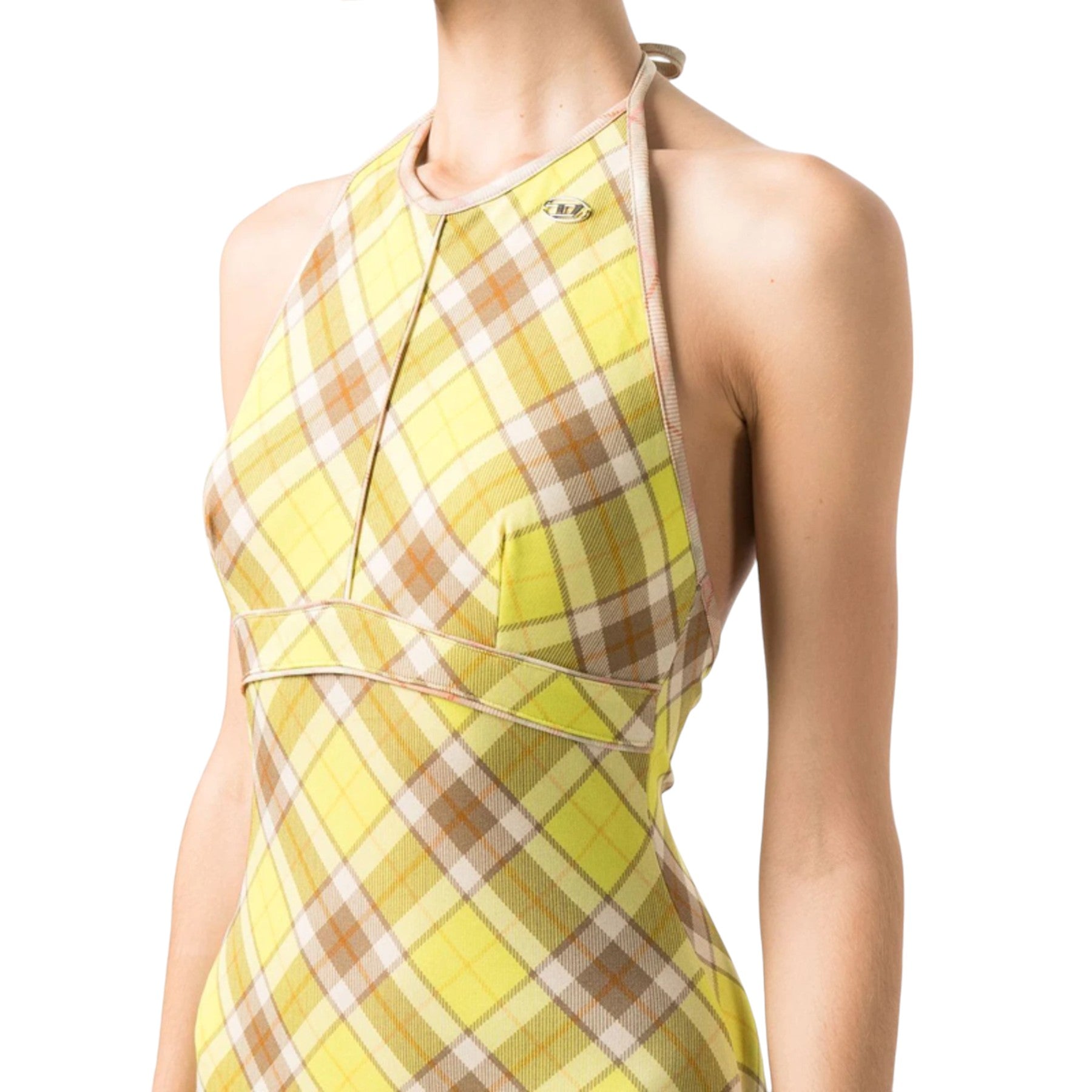 DIESEL D-MAXIM-C2 Womens Plaid Dress Summer Long Maxi Dress Check Skirt Tops