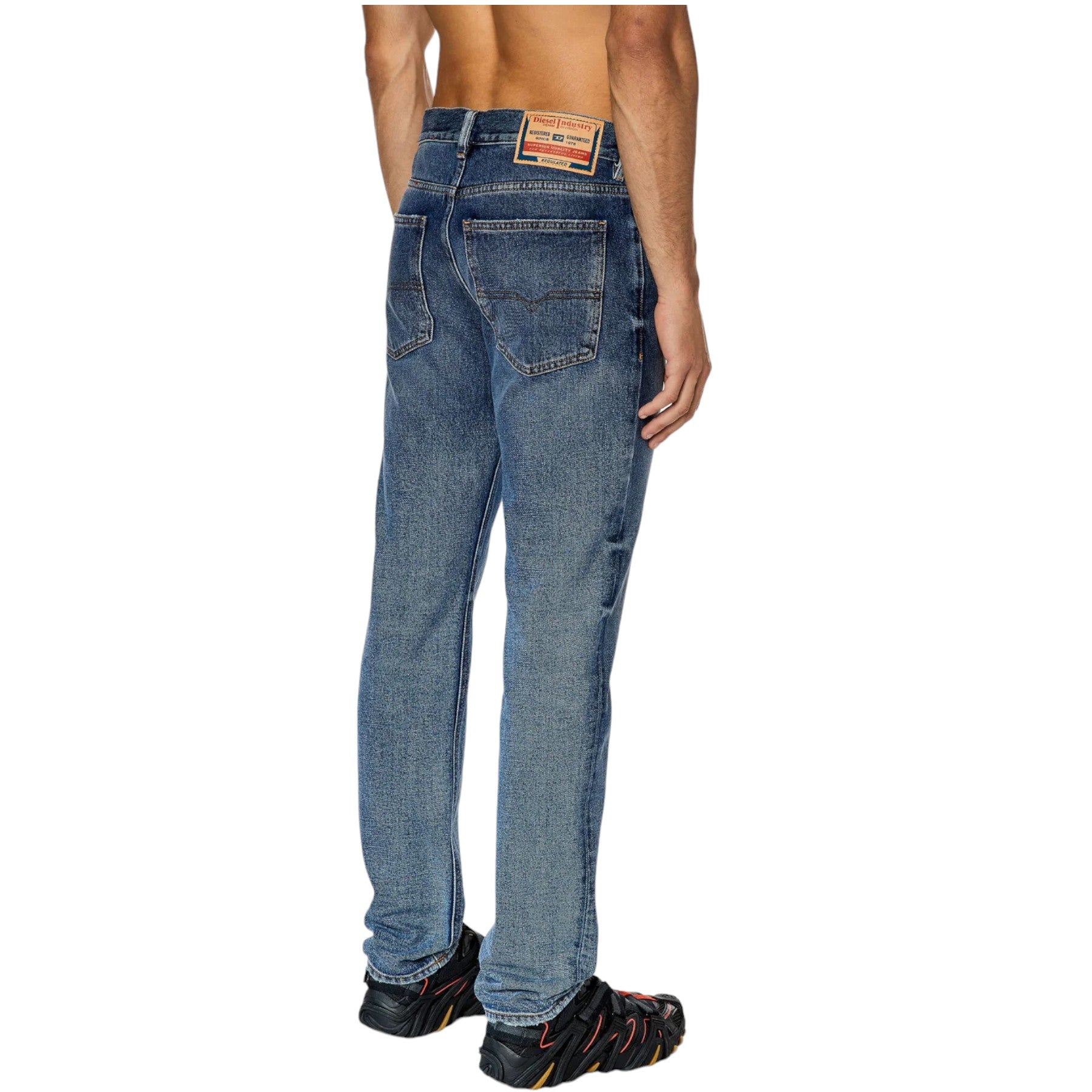 DIESEL 1995 Mens Denim Jeans Straight Leg Mid Waist Slim Fit Faded Trouser Pants