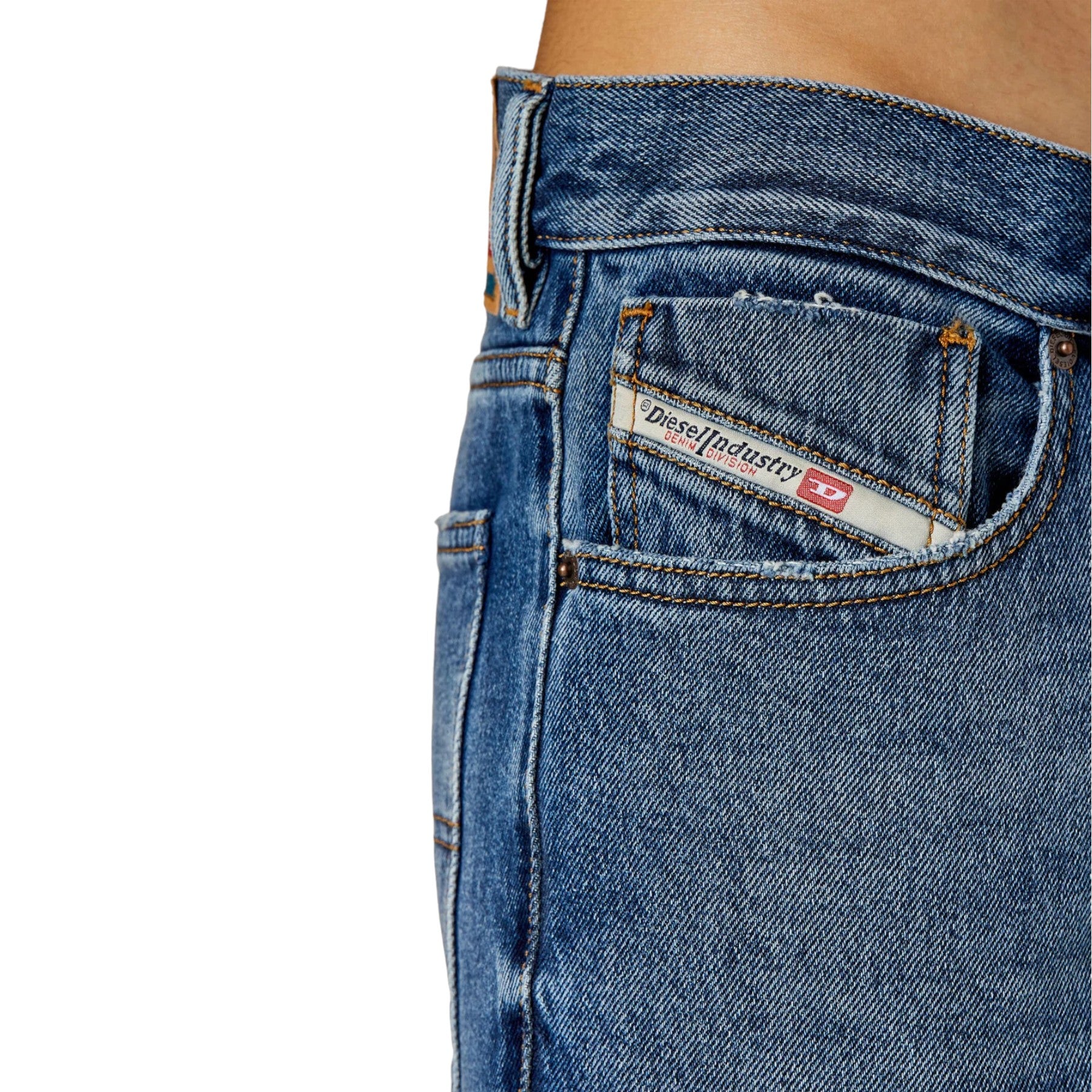 DIESEL 1995 Mens Denim Jeans Straight Leg Mid Waist Slim Fit Faded Trouser Pants