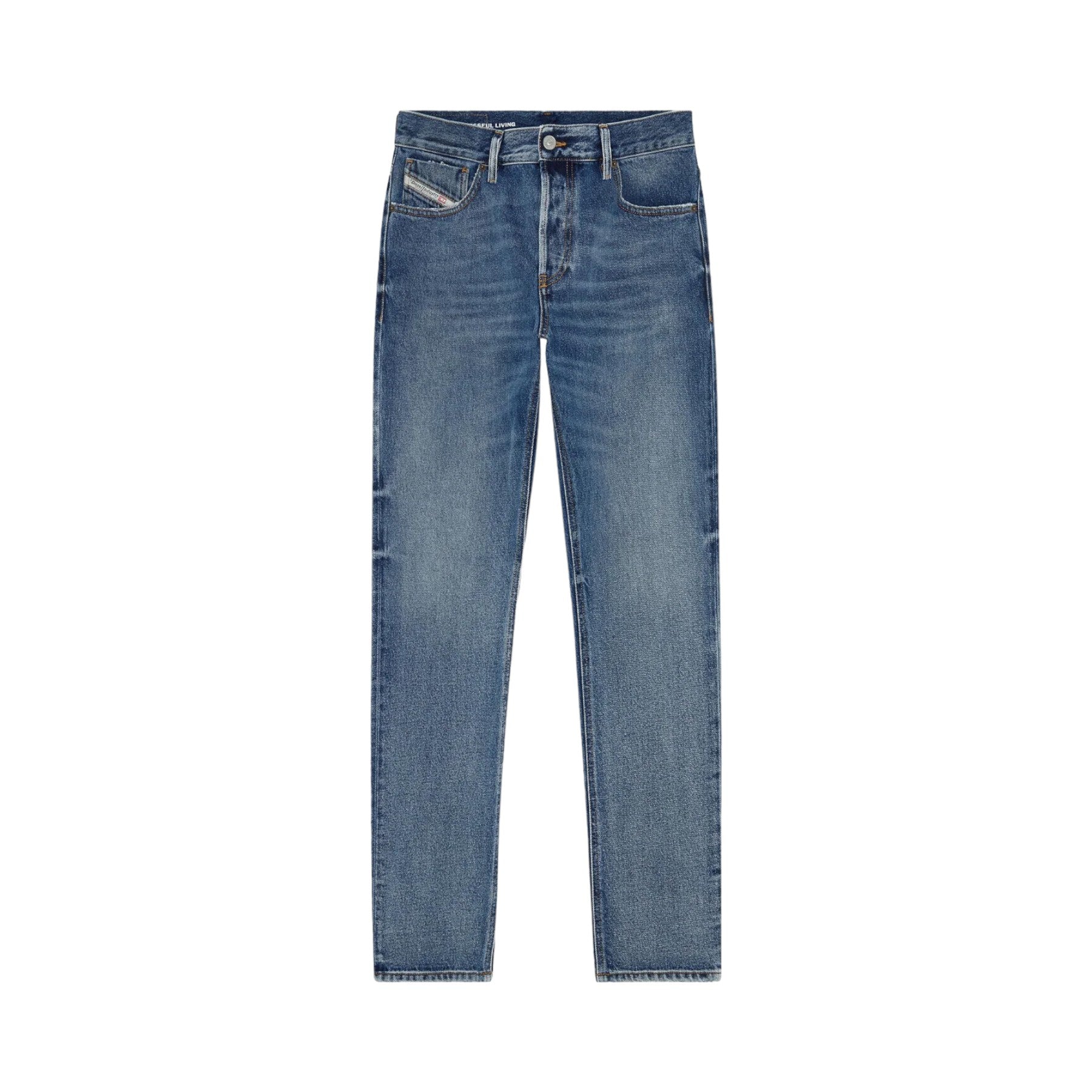 DIESEL 1995 Mens Denim Jeans Straight Leg Mid Waist Slim Fit Faded Trouser Pants