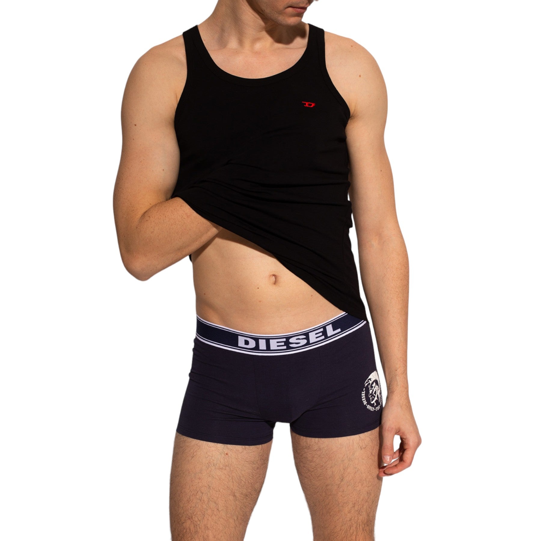 DIESEL UMTK 0WAVC Mens Tank Tops Slim Fit 3x Pack Scoop Neck Cotton Gym Vest Top