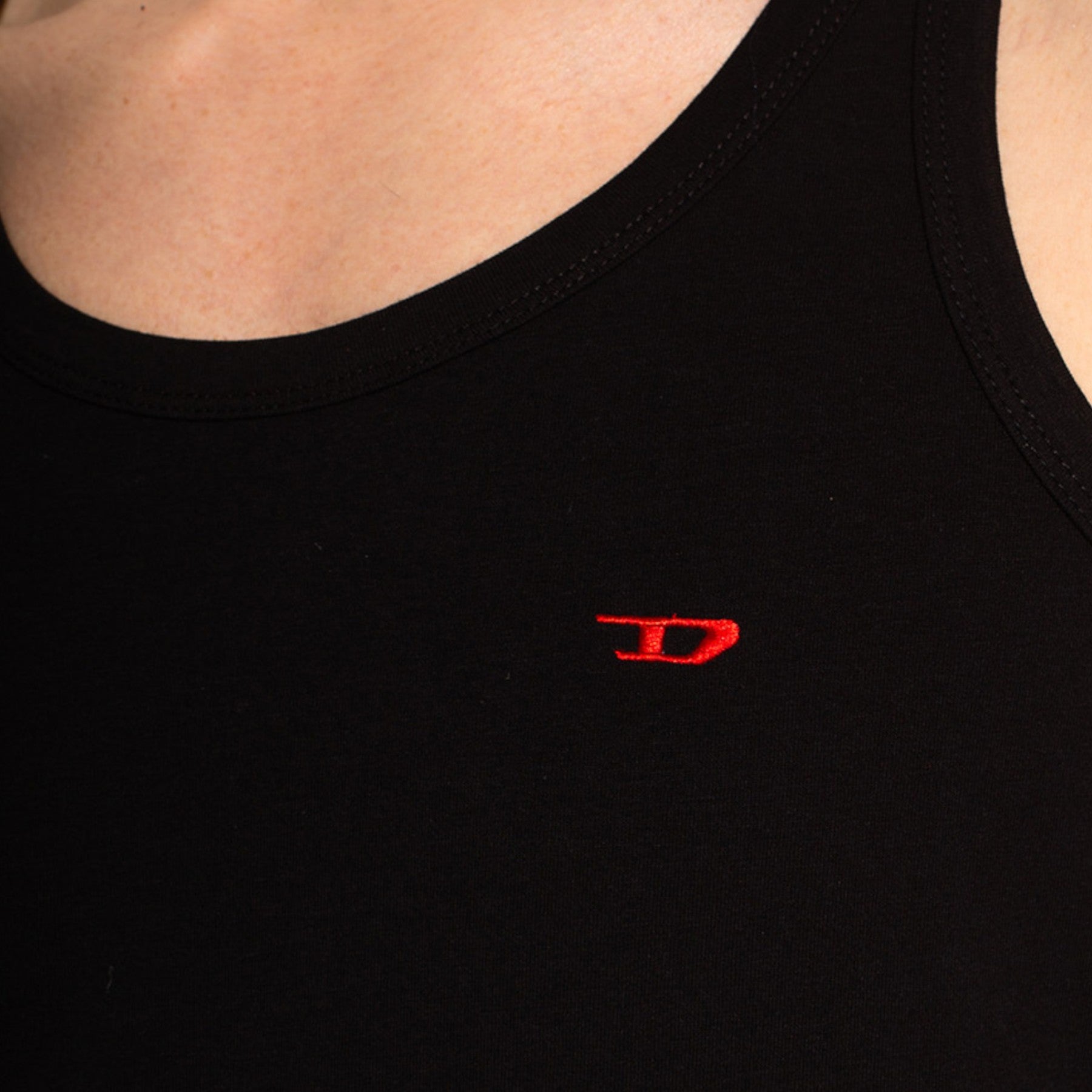 DIESEL UMTK 0WAVC Mens Tank Tops Slim Fit 3x Pack Scoop Neck Cotton Gym Vest Top