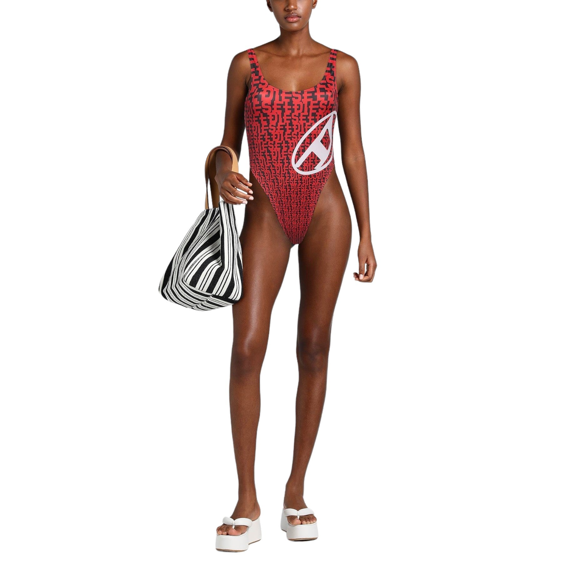 Diesel Pamela-0BKAL Womens Swimsuits Dipping Back Stretchable One Piece Bodysuit