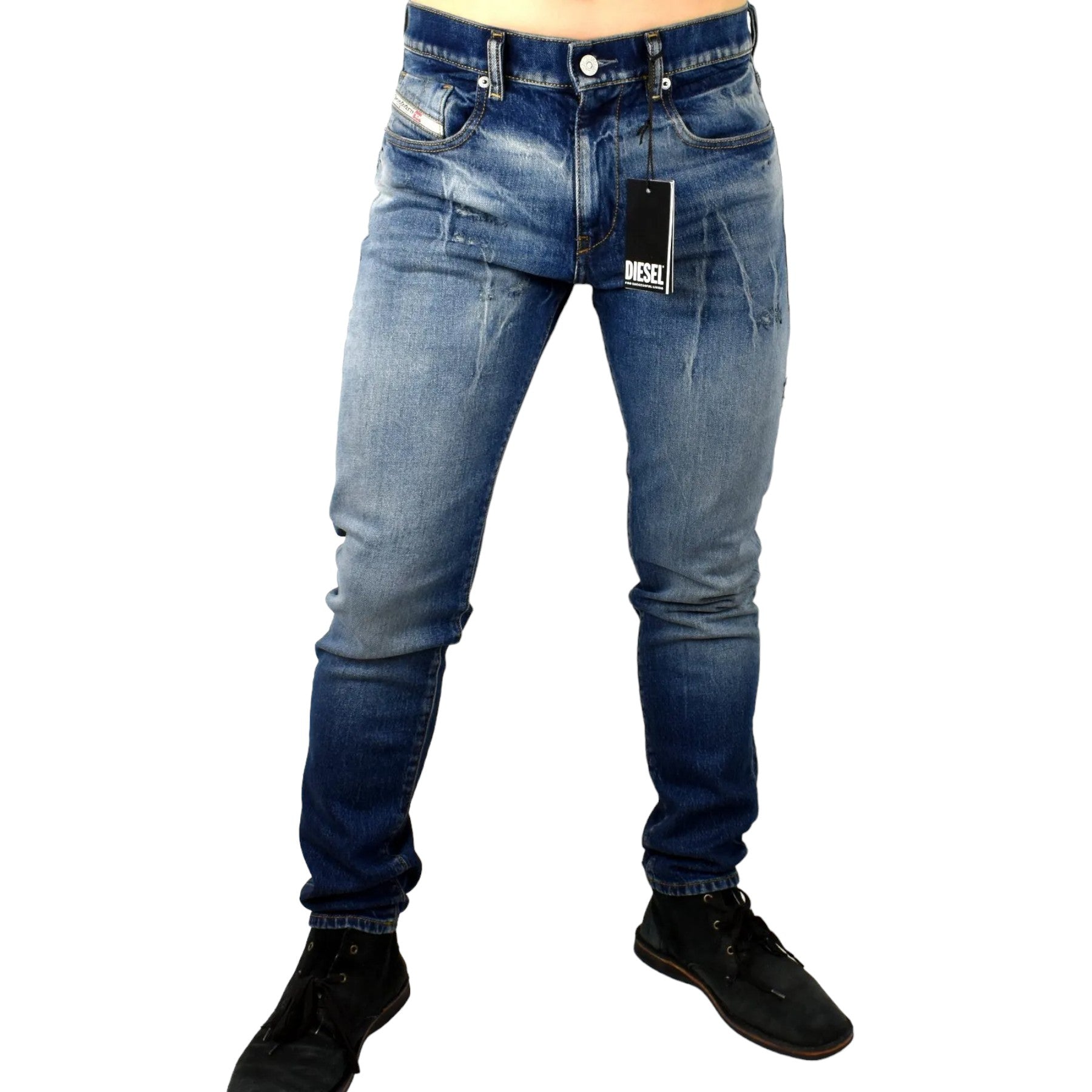 DIESEL 2019 D-STRUKT R9E14 Mens Denim Jeans Slim Fit Tapered Stretch Cotton Pant