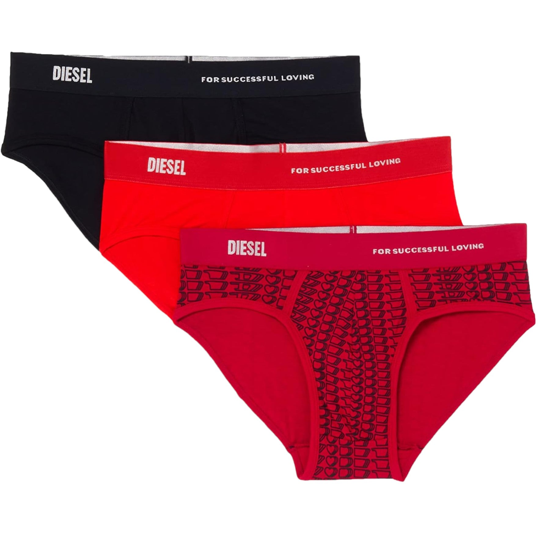 Diesel Andrethreepack-E6483 Mens Briefs 3 Pack Stretch Soft Cotton Underwear New