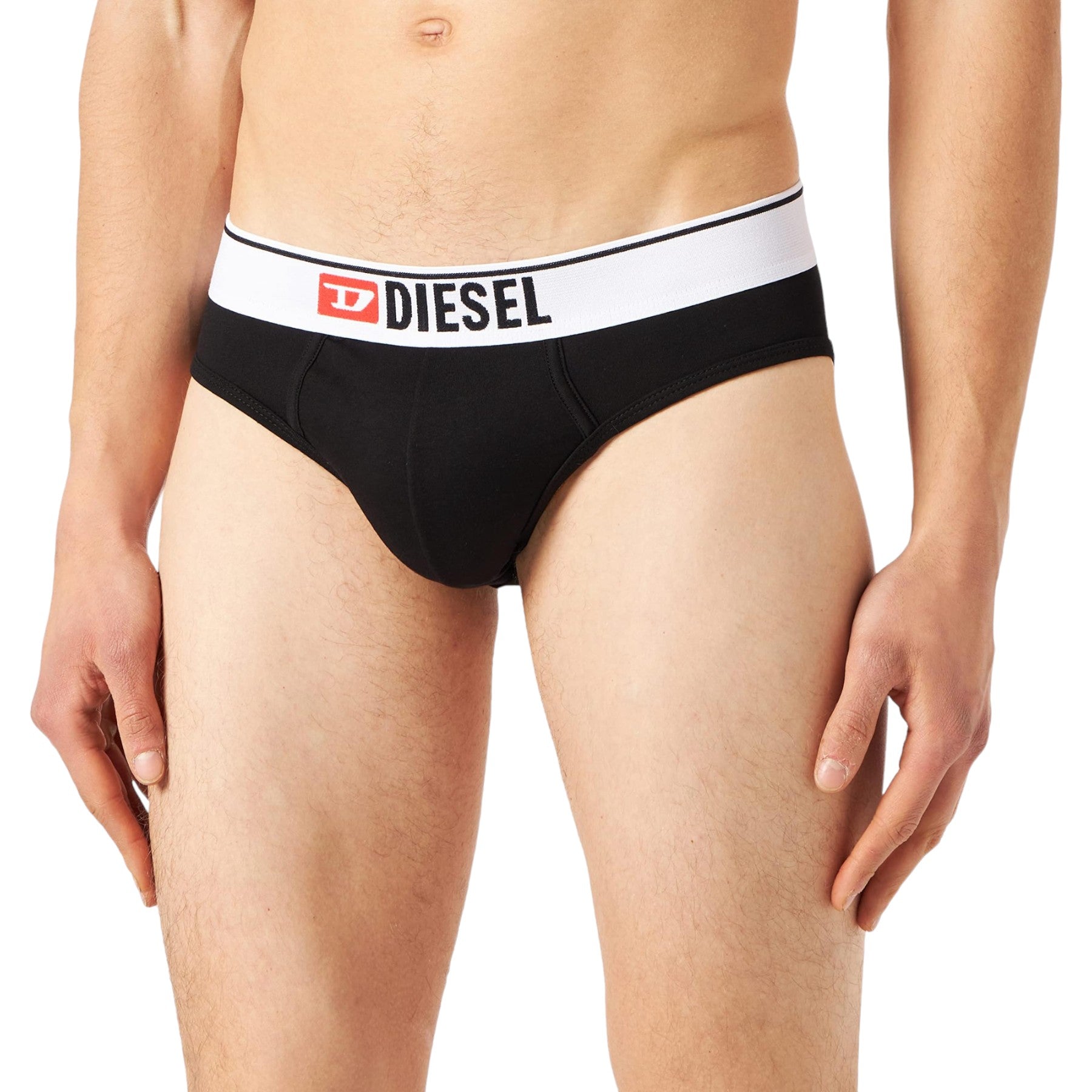 Diesel UMBR-Andre 0HEAU Mens Briefs 1x Pack Stretch Soft Cotton Underwear Black