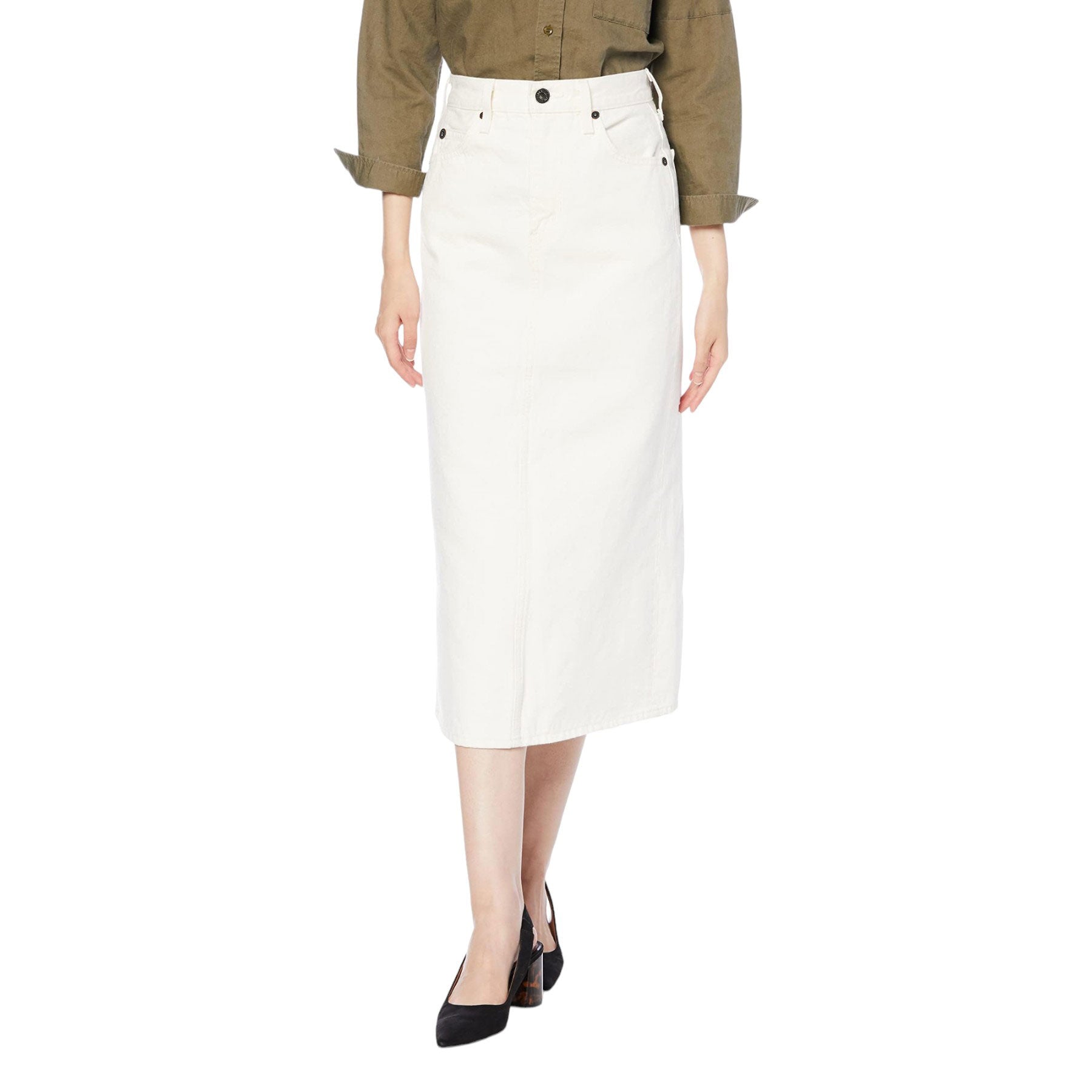 Diesel DE-RONNY Womens Pencil Skirt Mid Length Denim Summer Cotton Party Skirt