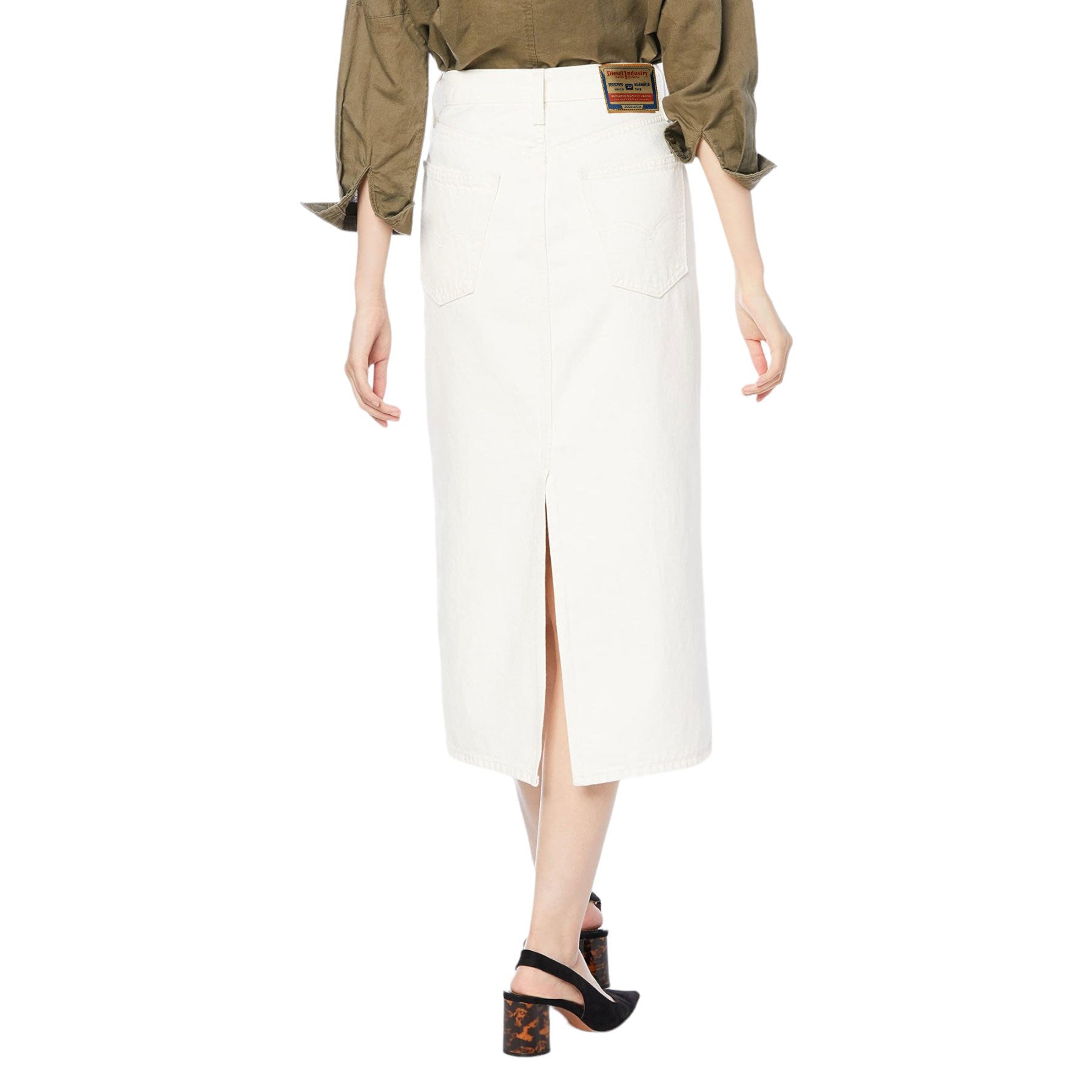 Diesel DE-RONNY Womens Pencil Skirt Mid Length Denim Summer Cotton Party Skirt