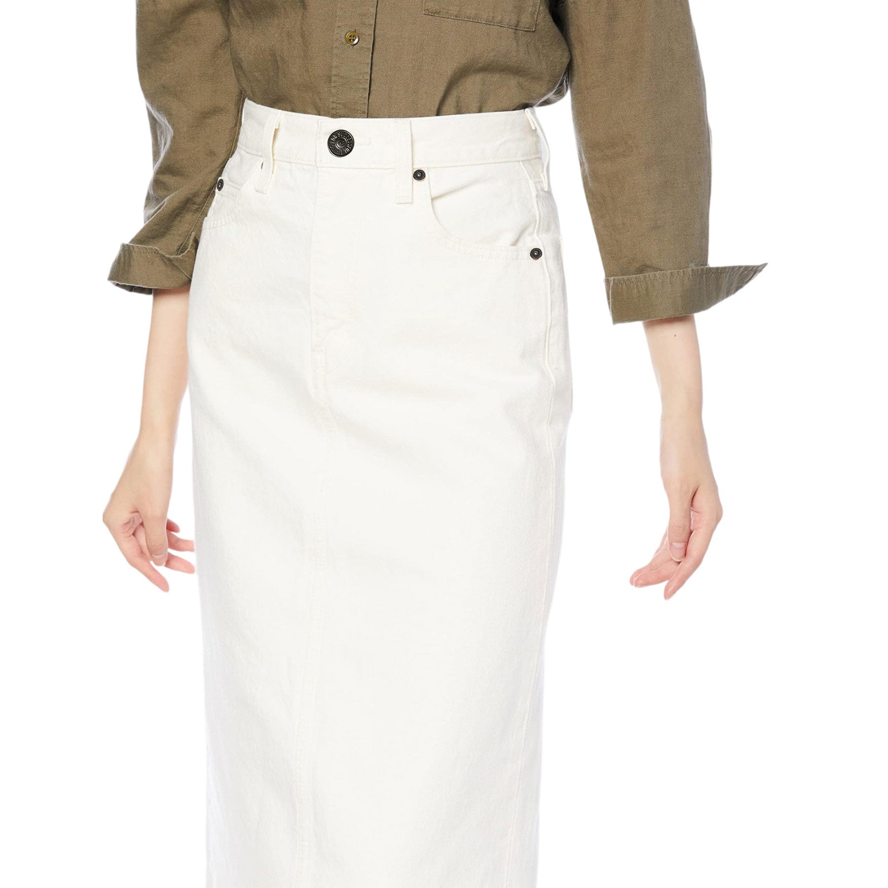 Diesel DE-RONNY Womens Pencil Skirt Mid Length Denim Summer Cotton Party Skirt