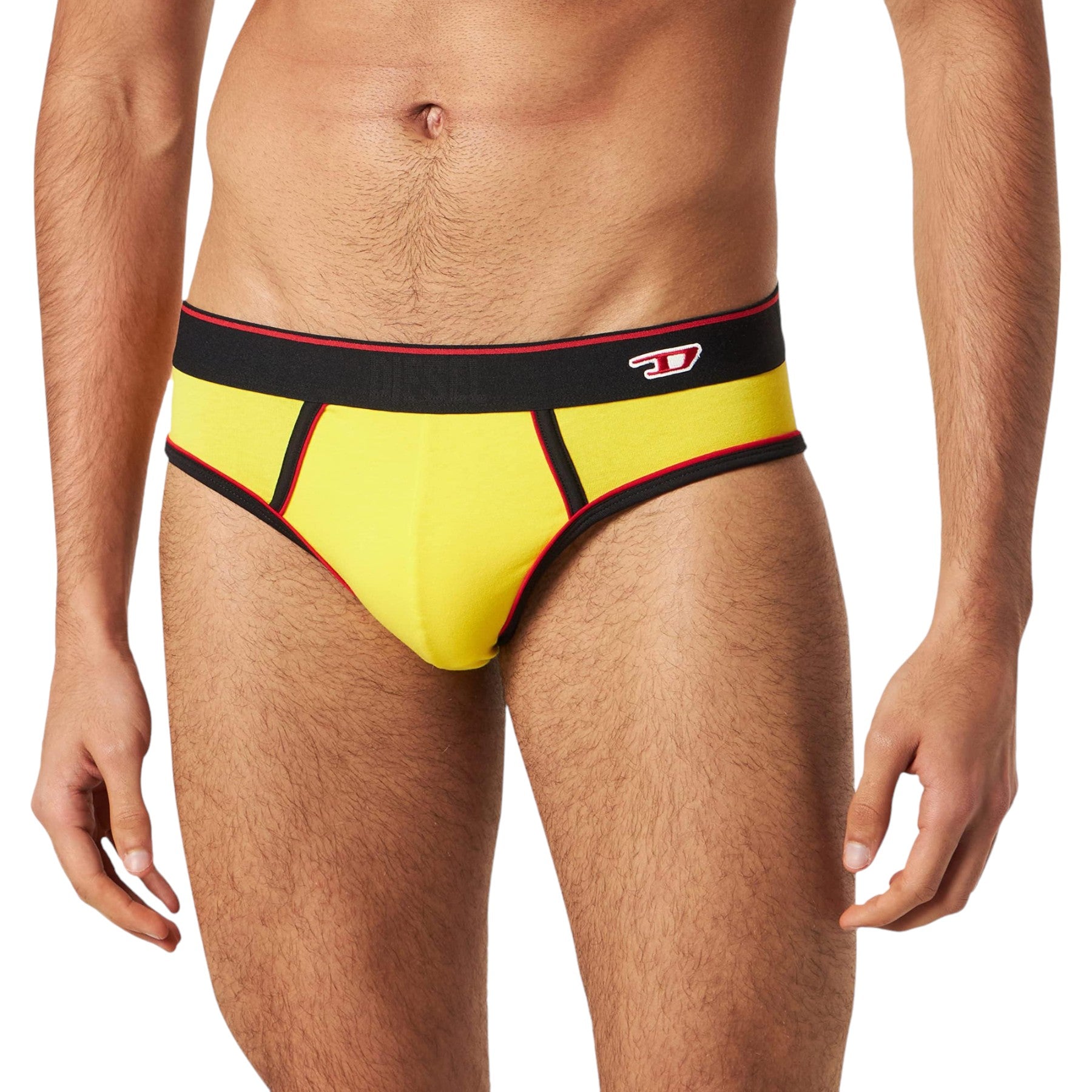 Diesel UMBR-Andre 0JMAM Mens Briefs 1x Pack Stretch Soft Cotton Underwear Yellow