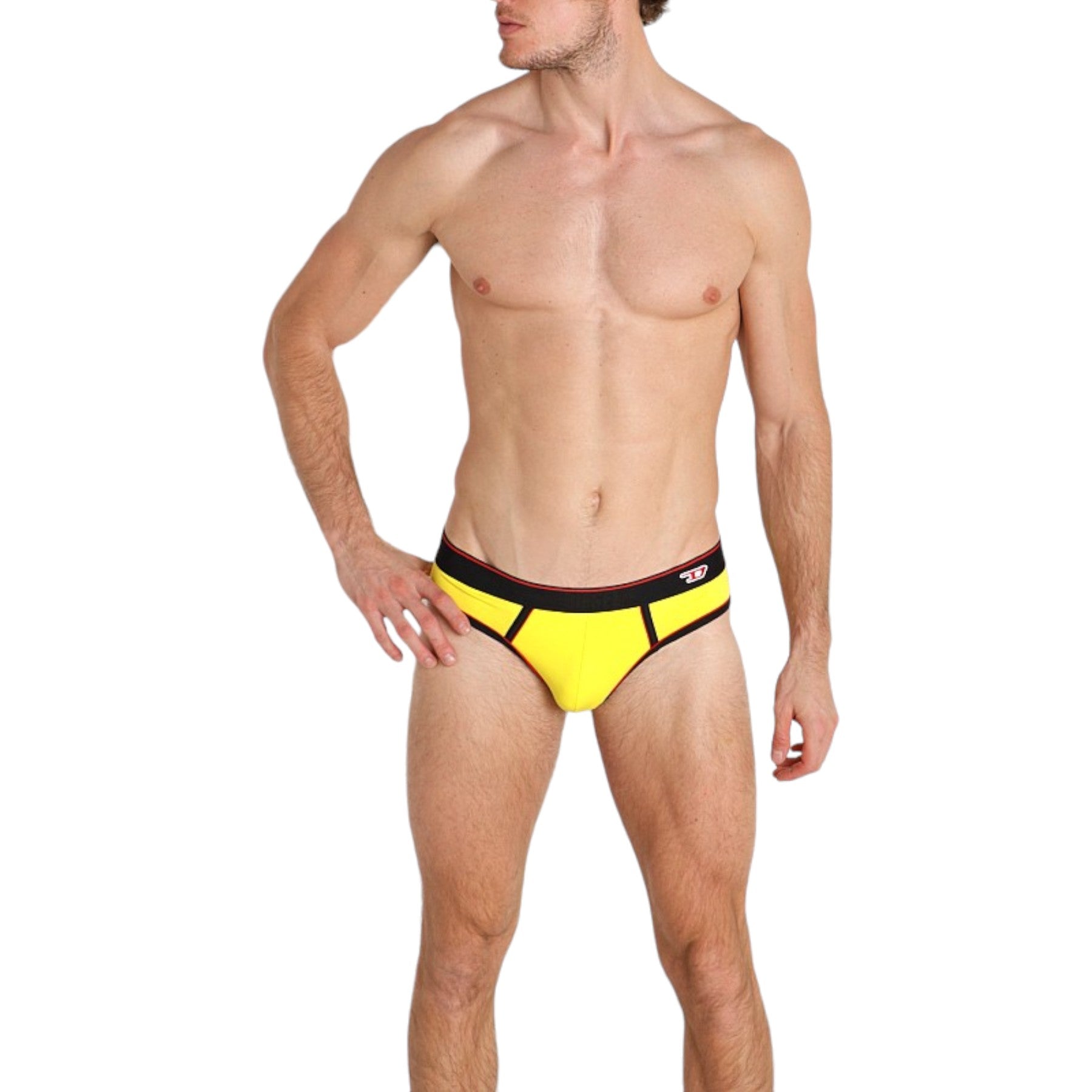 Diesel UMBR-Andre 0JMAM Mens Briefs 1x Pack Stretch Soft Cotton Underwear Yellow