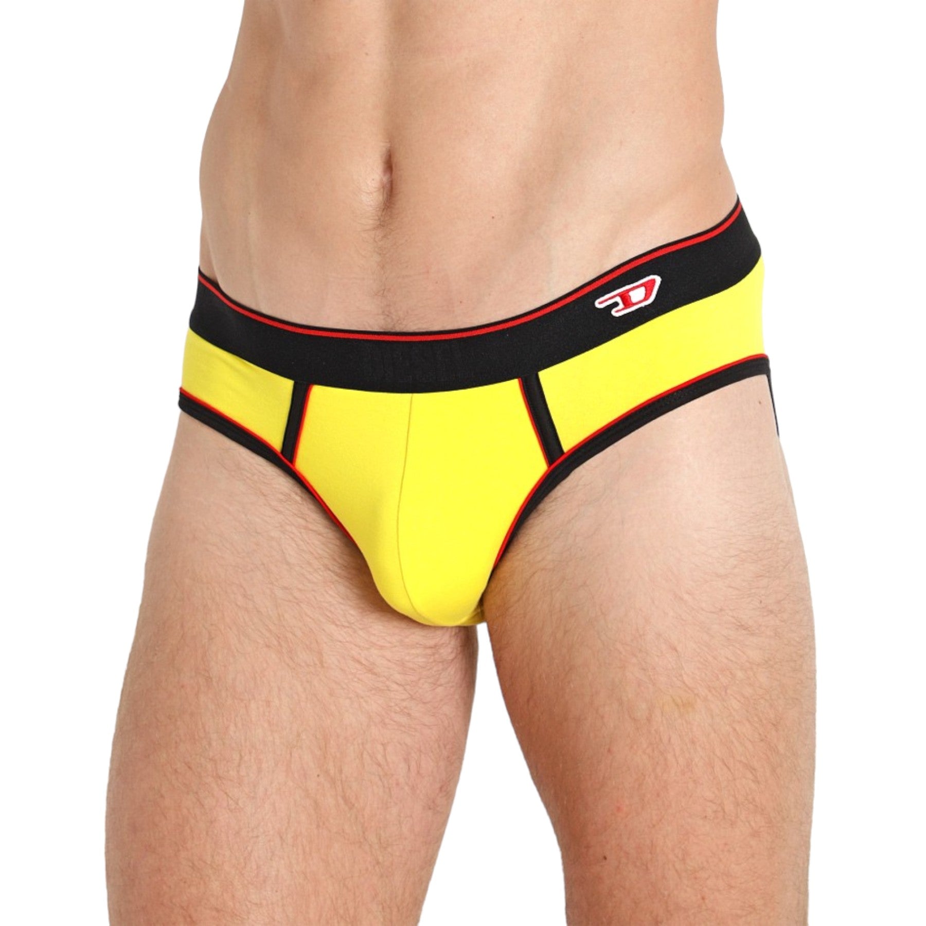 Diesel UMBR-Andre 0JMAM Mens Briefs 1x Pack Stretch Soft Cotton Underwear Yellow