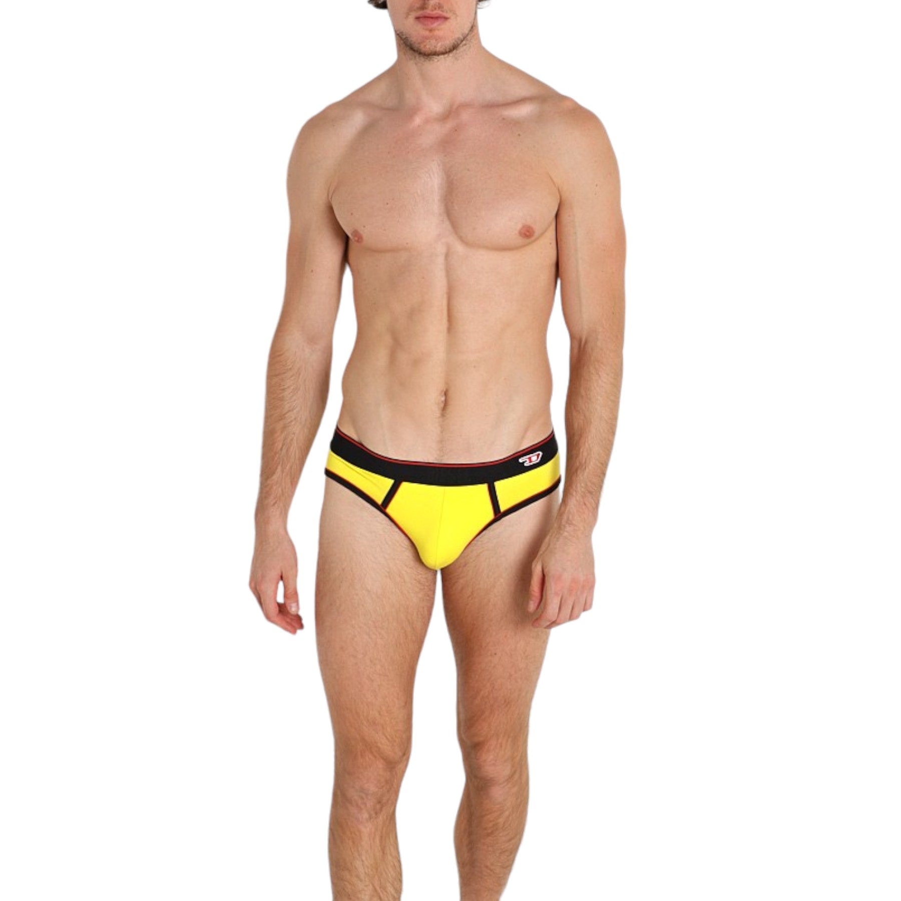 Diesel UMBR-Andre 0JMAM Mens Briefs 1x Pack Stretch Soft Cotton Underwear Yellow