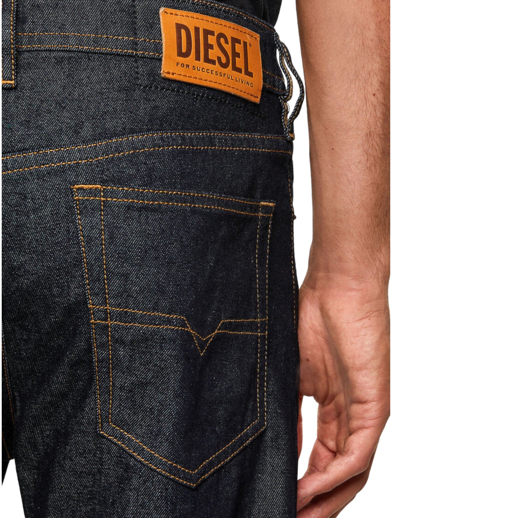 DIESEL BUSTER 009HF Mens Denim Jeans Regular Fit Straight Leg Dark Blue Pants
