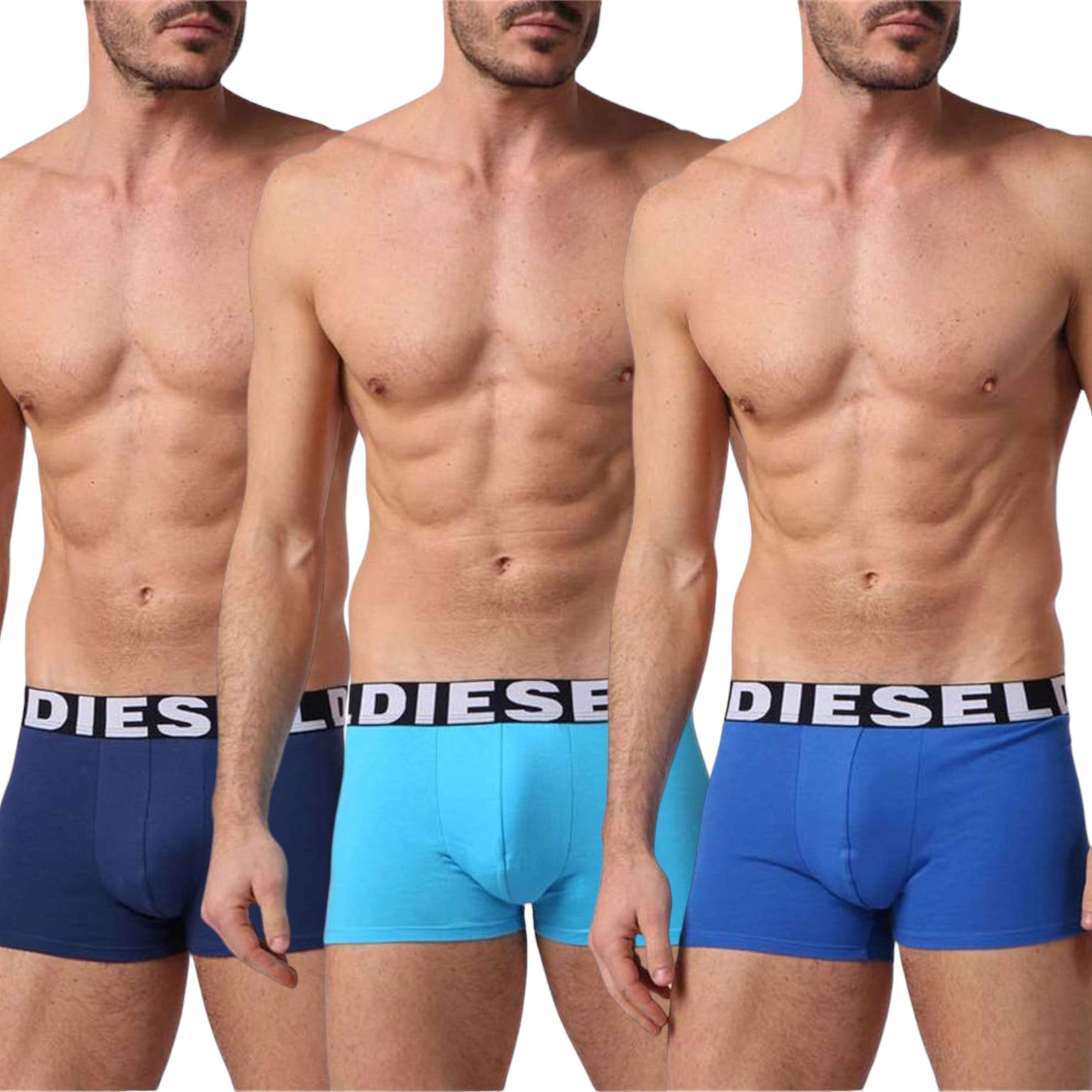 Diesel Shawnthreepack E4974 Mens Trunks 3 Pack Stretch Soft Cotton Underwear New