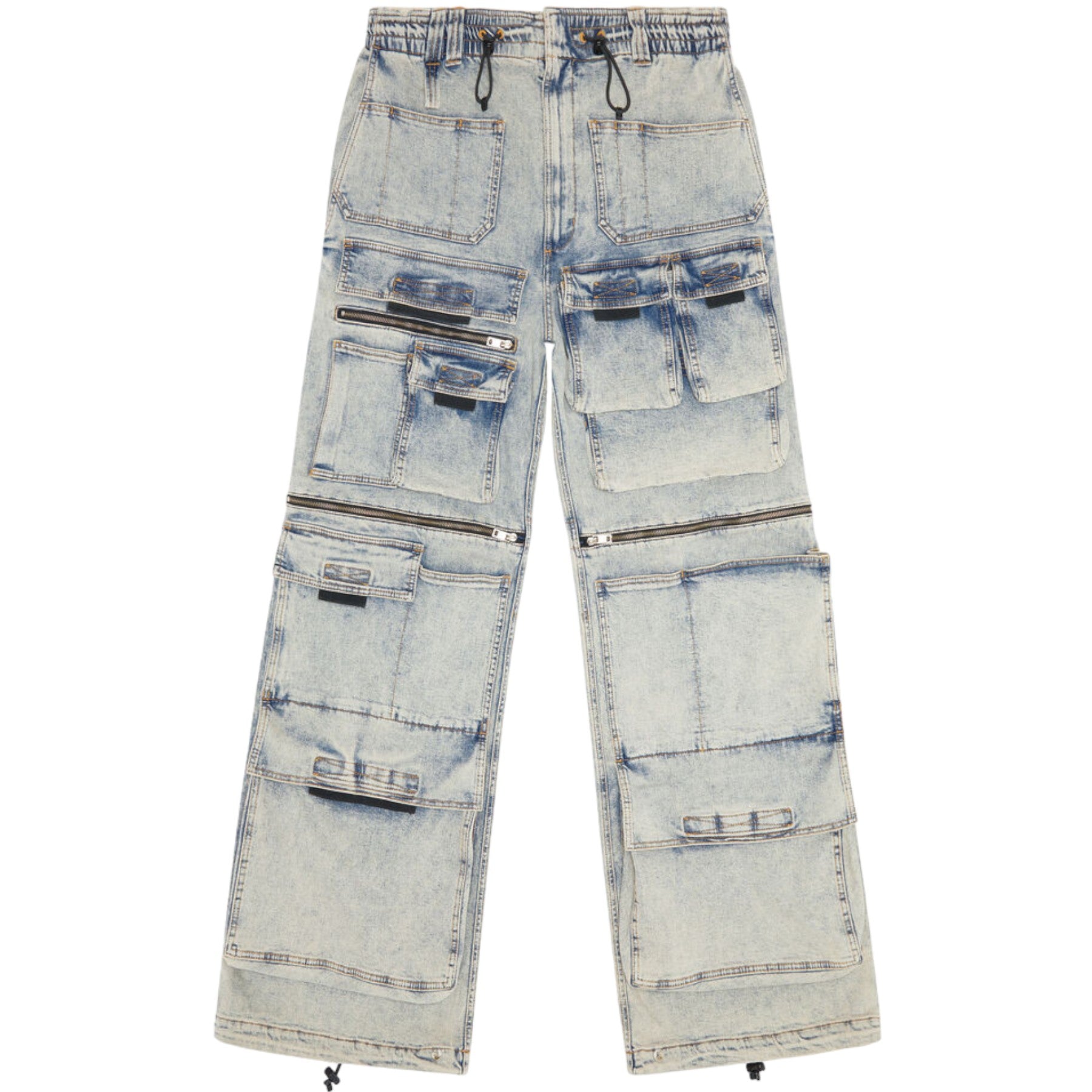 DIESEL D-ONLY POCKETS Mens Denim Jeans Wide Leg Mid Waist Baggy Jeans Trousers