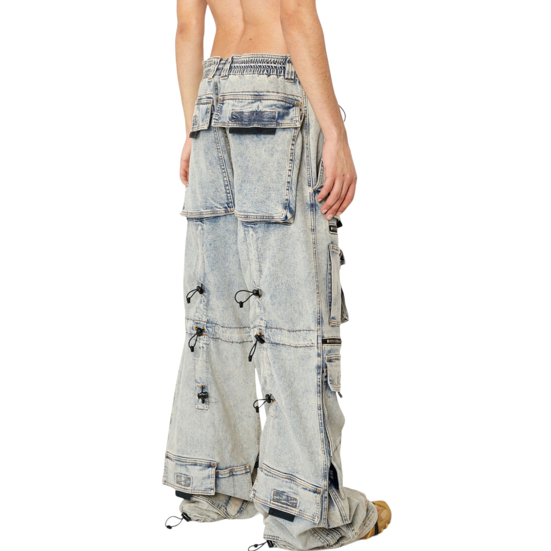 DIESEL D-ONLY POCKETS Mens Denim Jeans Wide Leg Mid Waist Baggy Jeans Trousers