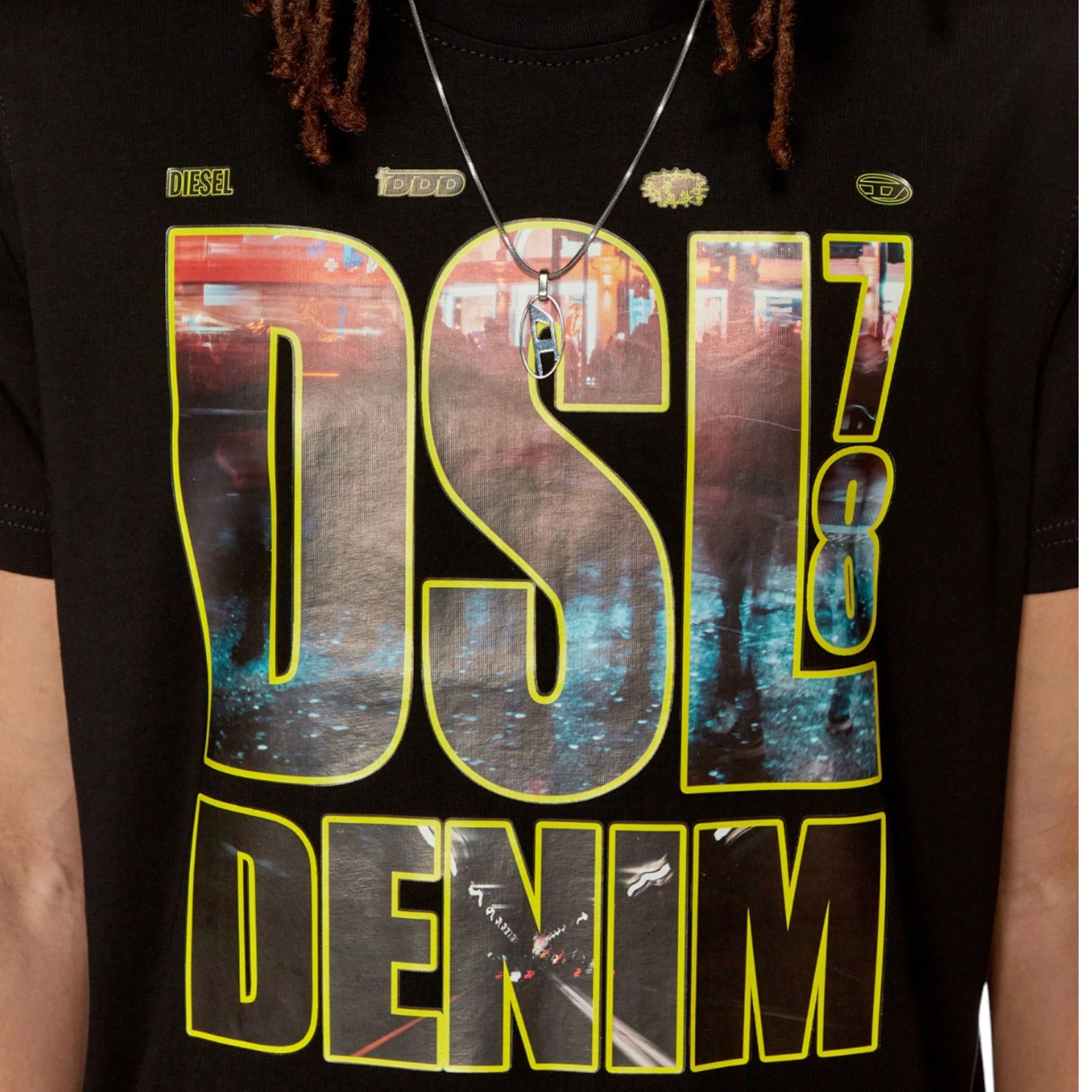 Diesel T-Diegor-L7 Mens T Shirts Short Sleeve Crew Neck Casual Summer Cotton Tee