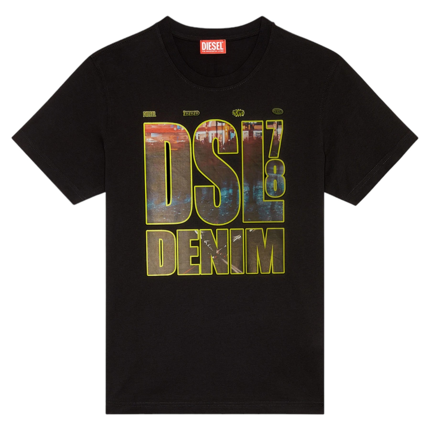 Diesel T-Diegor-L7 Mens T Shirts Short Sleeve Crew Neck Casual Summer Cotton Tee