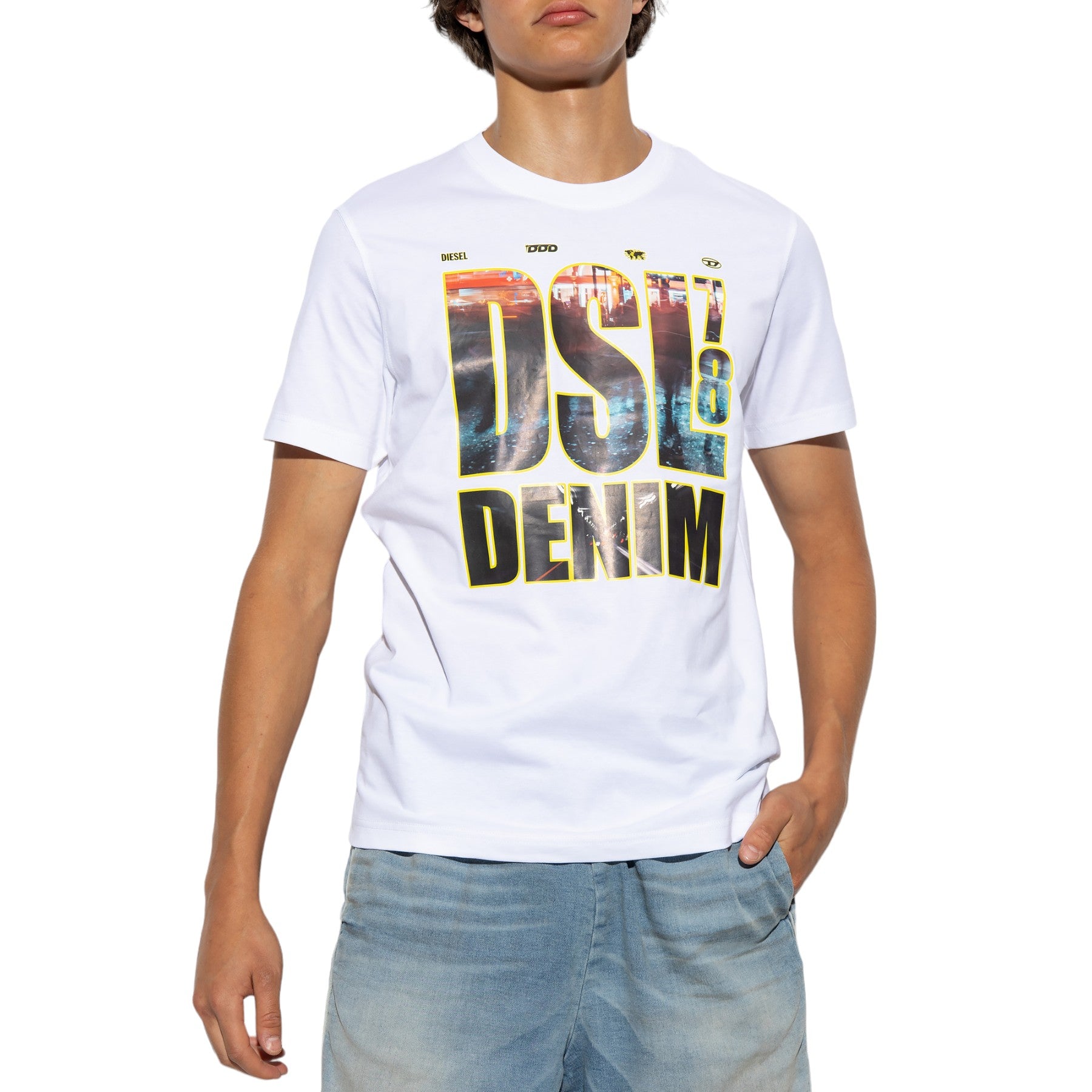 Diesel T-Diegor-L7 Mens T Shirts Short Sleeve Crew Neck Casual Summer Cotton Tee