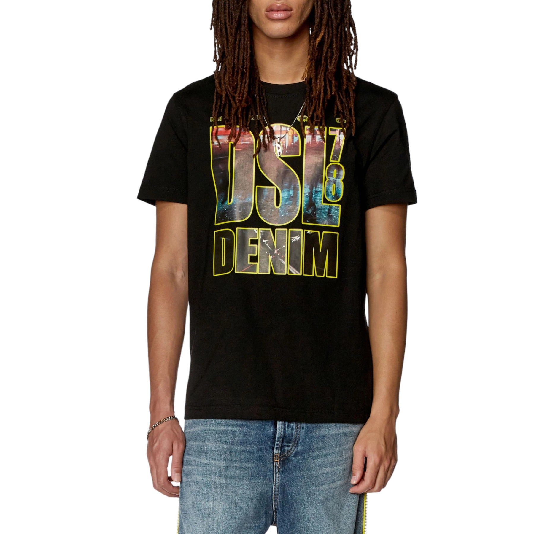 Diesel T-Diegor-L7 Mens T Shirts Short Sleeve Crew Neck Casual Summer Cotton Tee