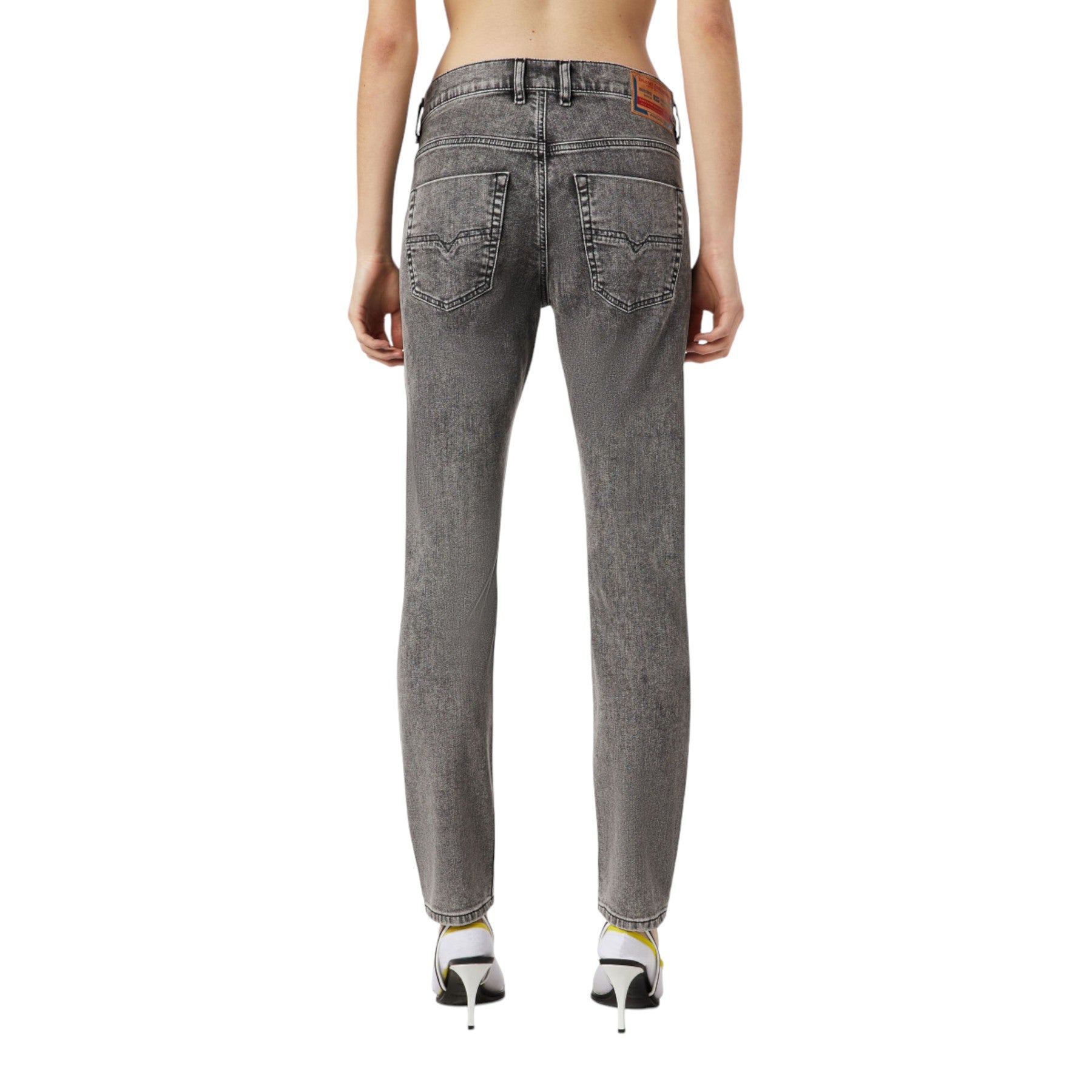 DIESEL D KRAILEY Womens Denim Jeans Slim Fit Mid Waist Sweat Jogg Pants Grey W29