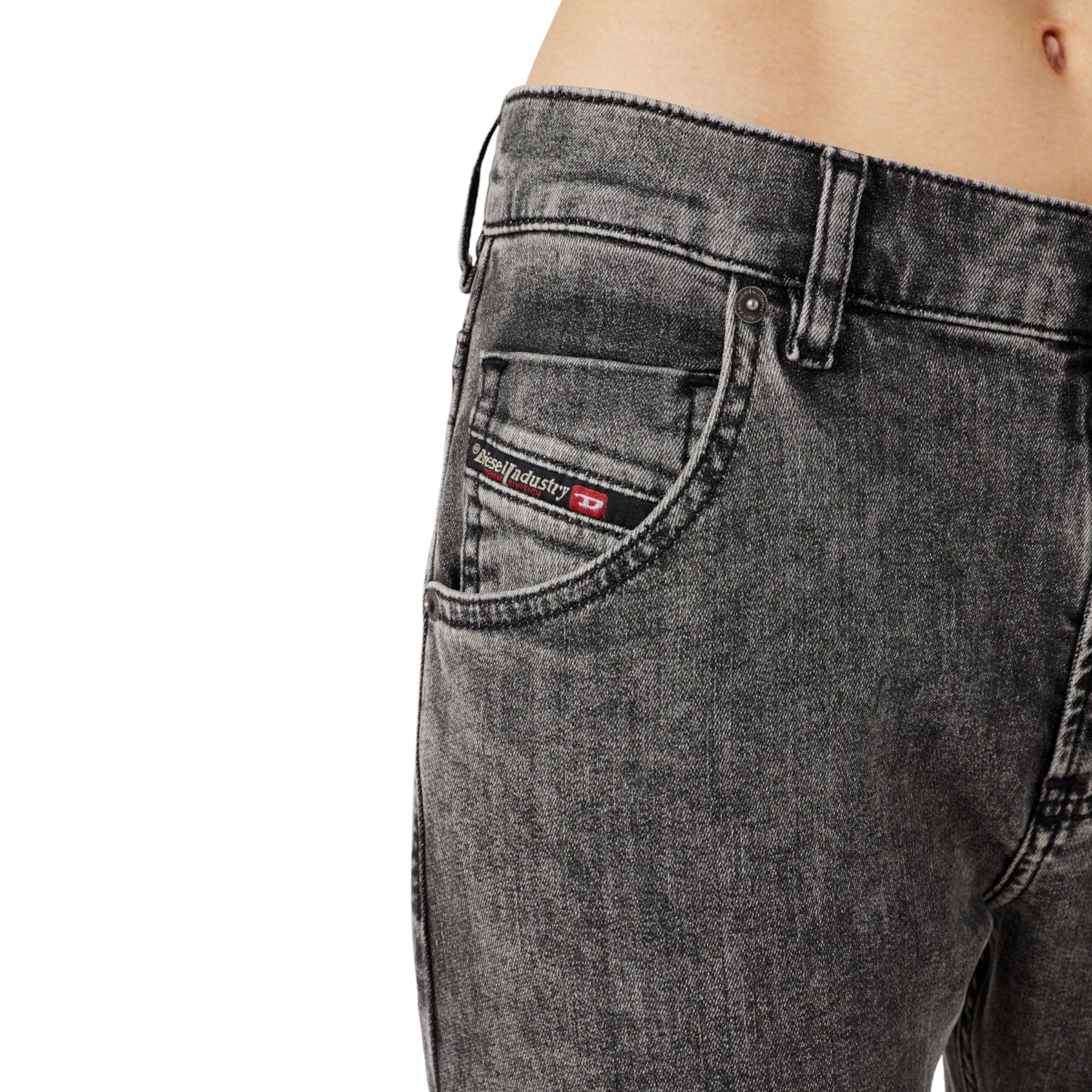 DIESEL D KRAILEY Womens Denim Jeans Slim Fit Mid Waist Sweat Jogg Pants Grey W29