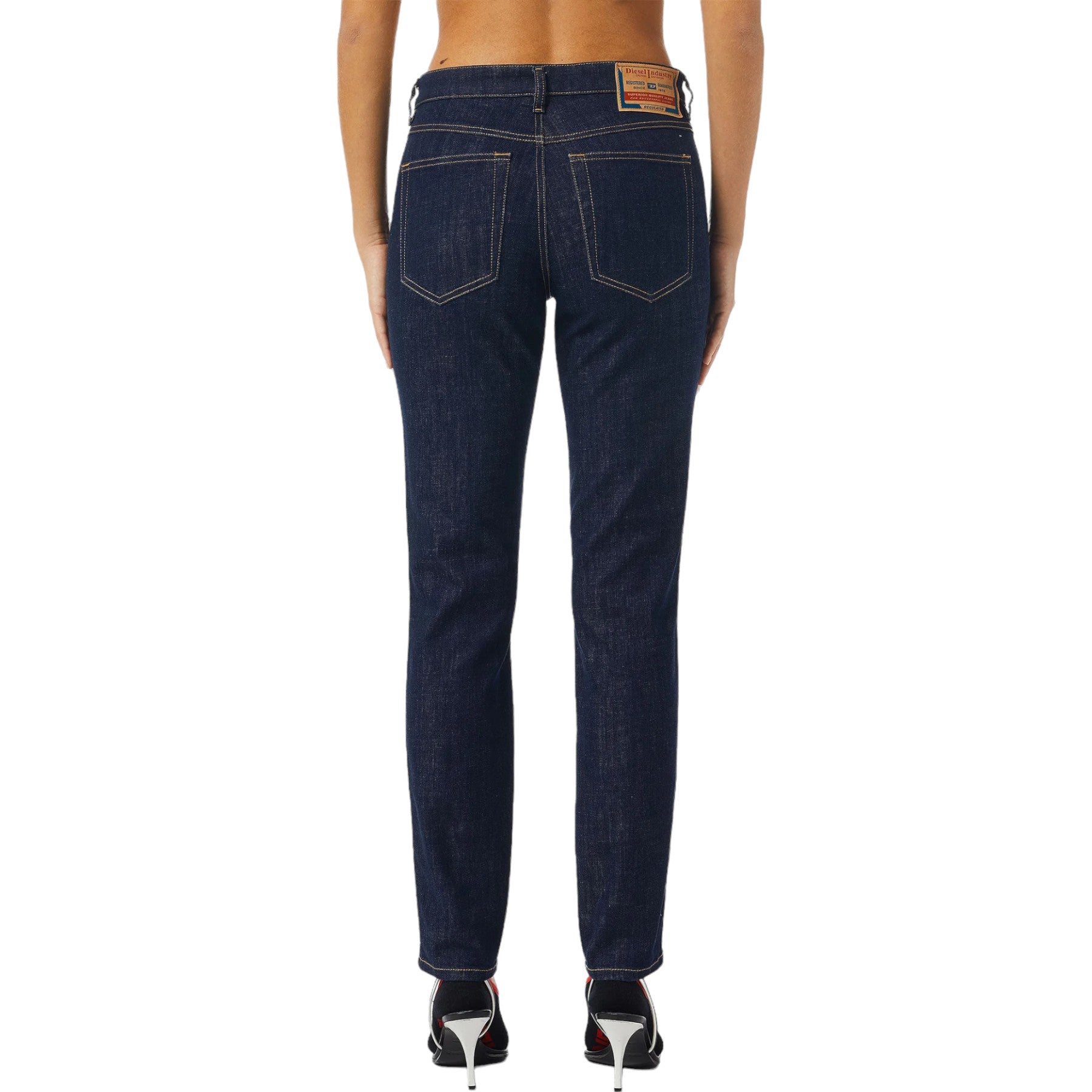 DIESEL 2015  BABHILA Z9C17 Womens Denim Jeans Skinny Fit Mid Waist Dark Blue New