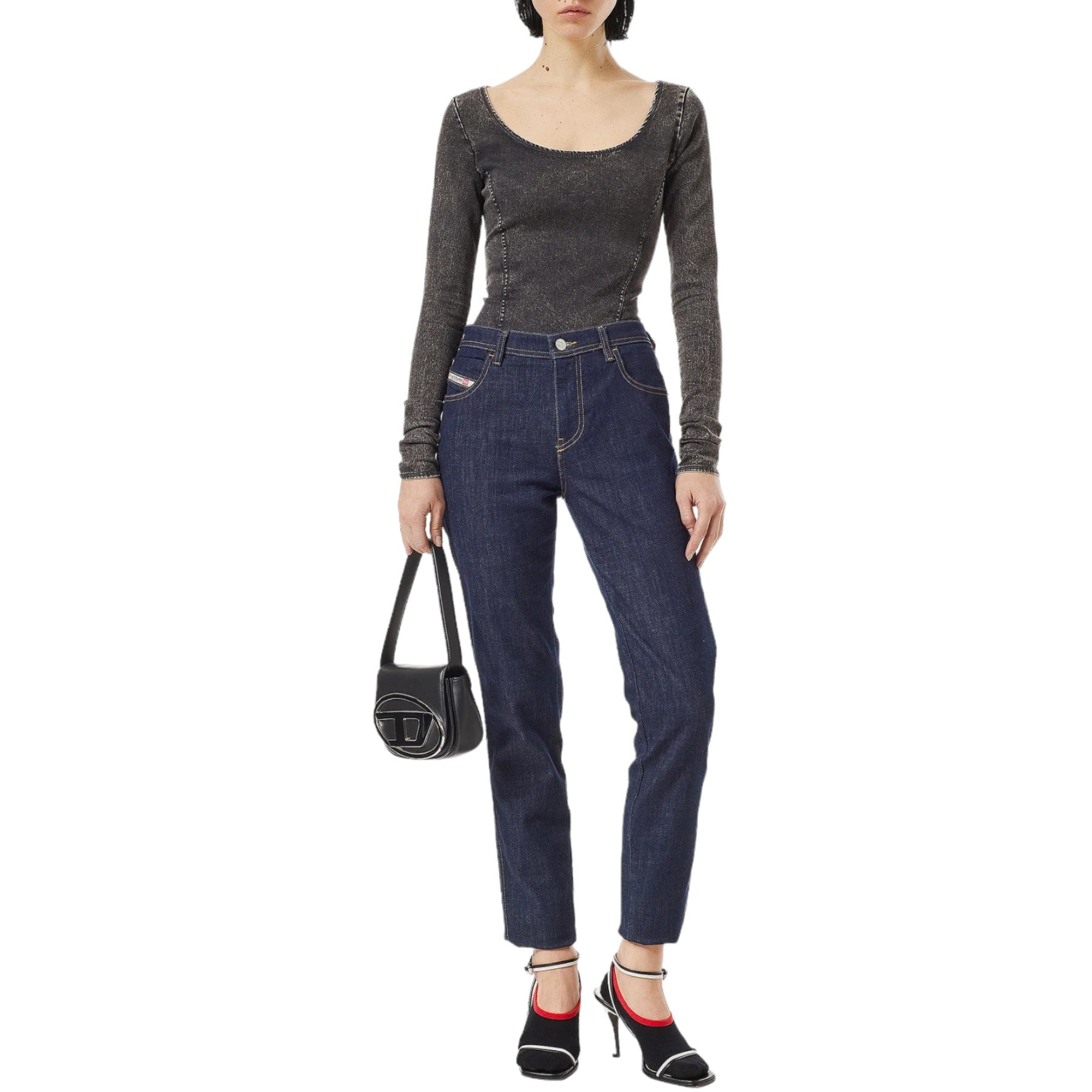 DIESEL 2015  BABHILA Z9C17 Womens Denim Jeans Skinny Fit Mid Waist Dark Blue New