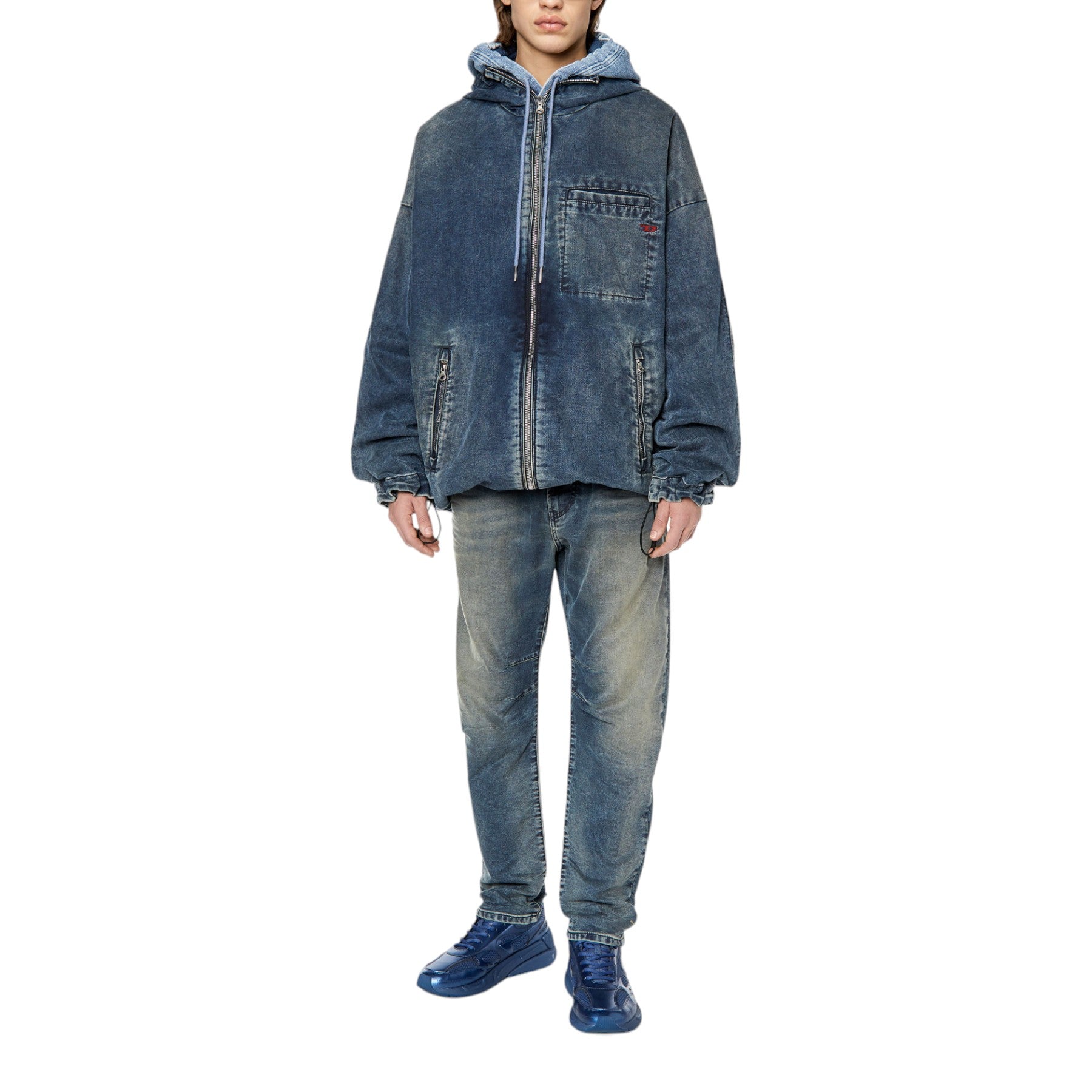 DIESEL D-AMAGE Mens Denim Jeans Regular Fit Blue Tapered Leg Jogg Pants W30