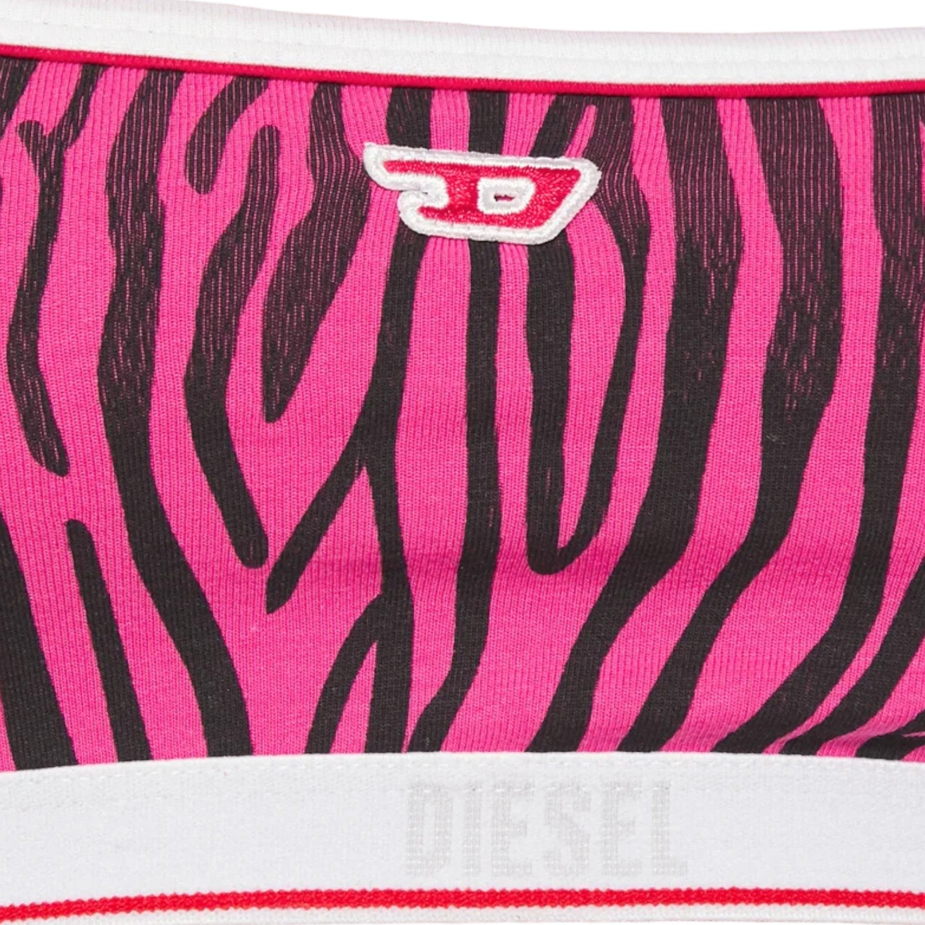 DIESEL UFSB-KIKIS Womens Non Wired Bra Adjustable Strap Zebra Print Comfort Bra