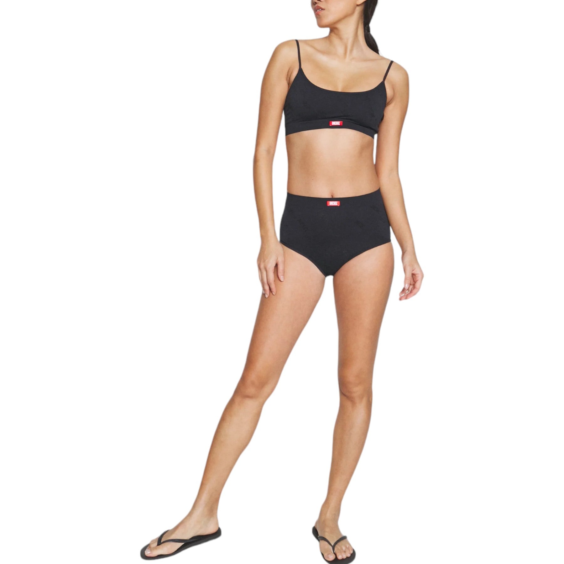 DIESEL UFPN-OTTA 0WEAD Womens Briefs Soft Stretch Cotton Plain Underwear Black