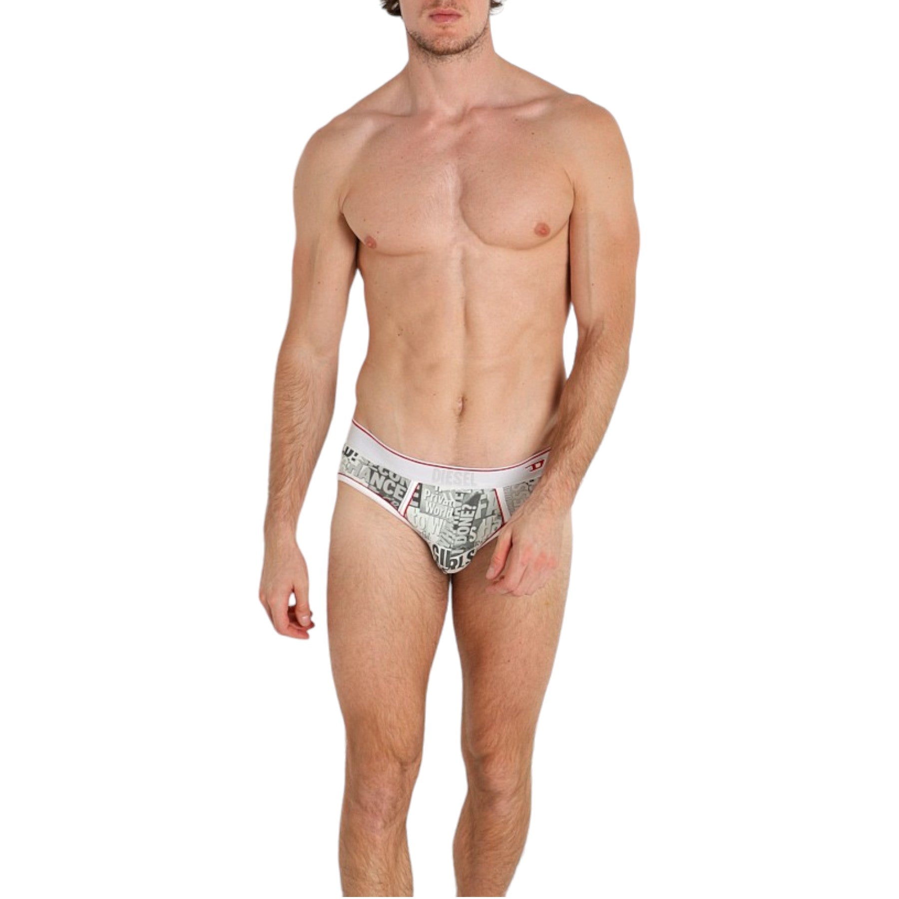 DIESEL UMBR-ANDRE Mens Briefs Newspaper Print Stretch Cotton Boxer Shorts New