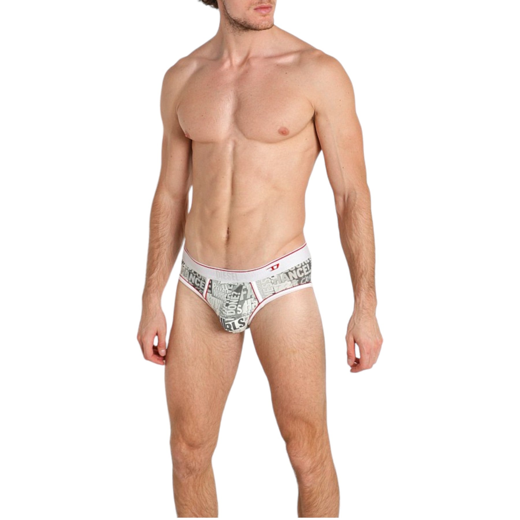 DIESEL UMBR-ANDRE Mens Briefs Newspaper Print Stretch Cotton Boxer Shorts New