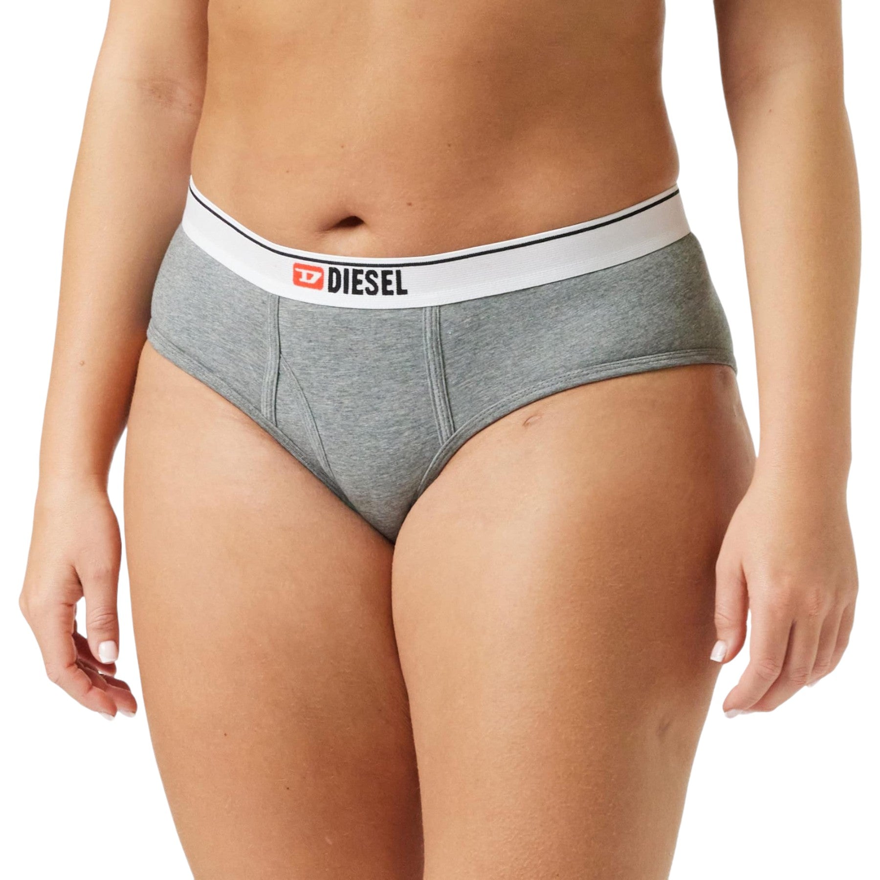 DIESEL UFPN-OXYS 0EAFU Womens Briefs Soft Stretch Grey Cotton Ladies Underwear