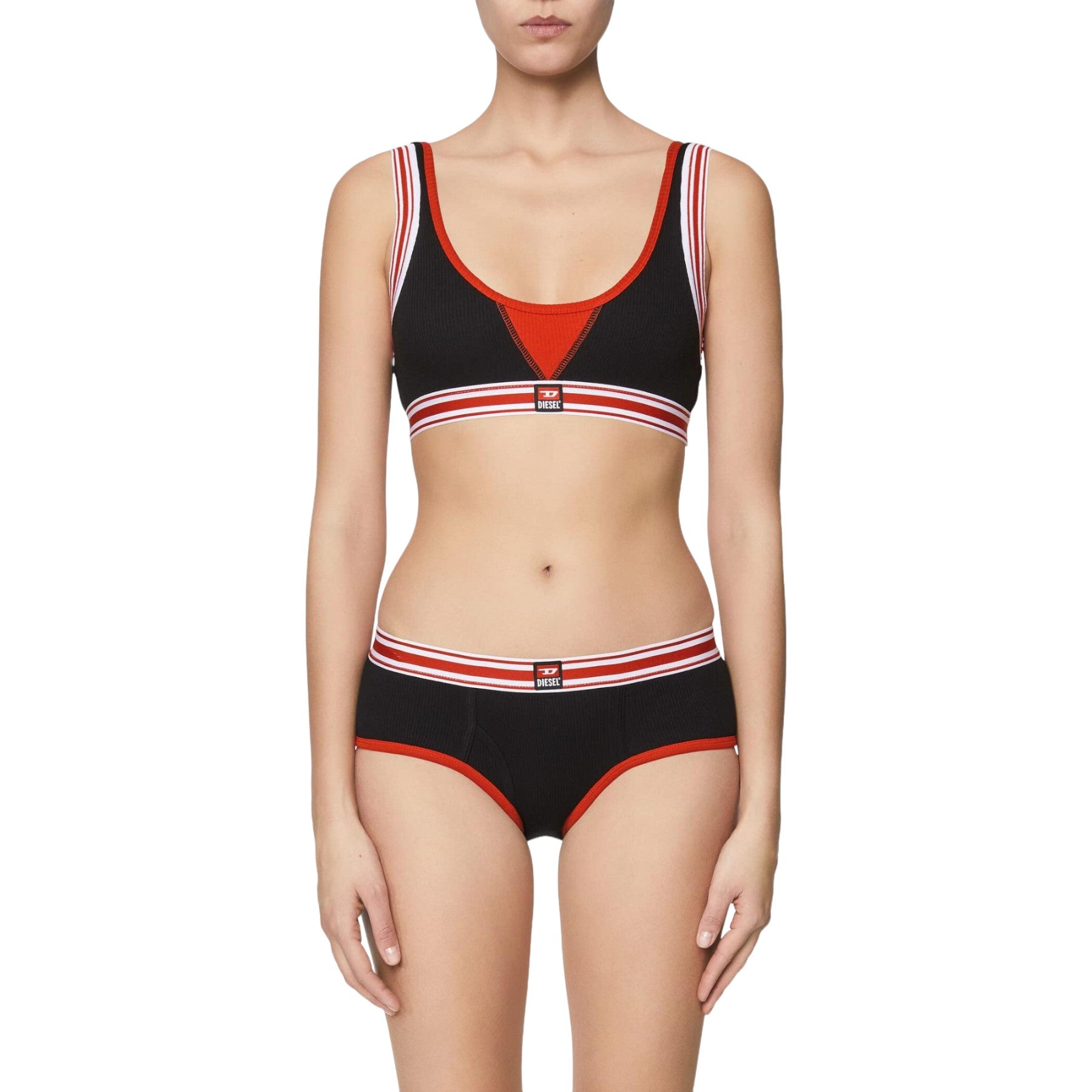 DIESEL UFSB-BRASS-C Womens Sports Bra Wire Free Comfortable Fit Stretch Black