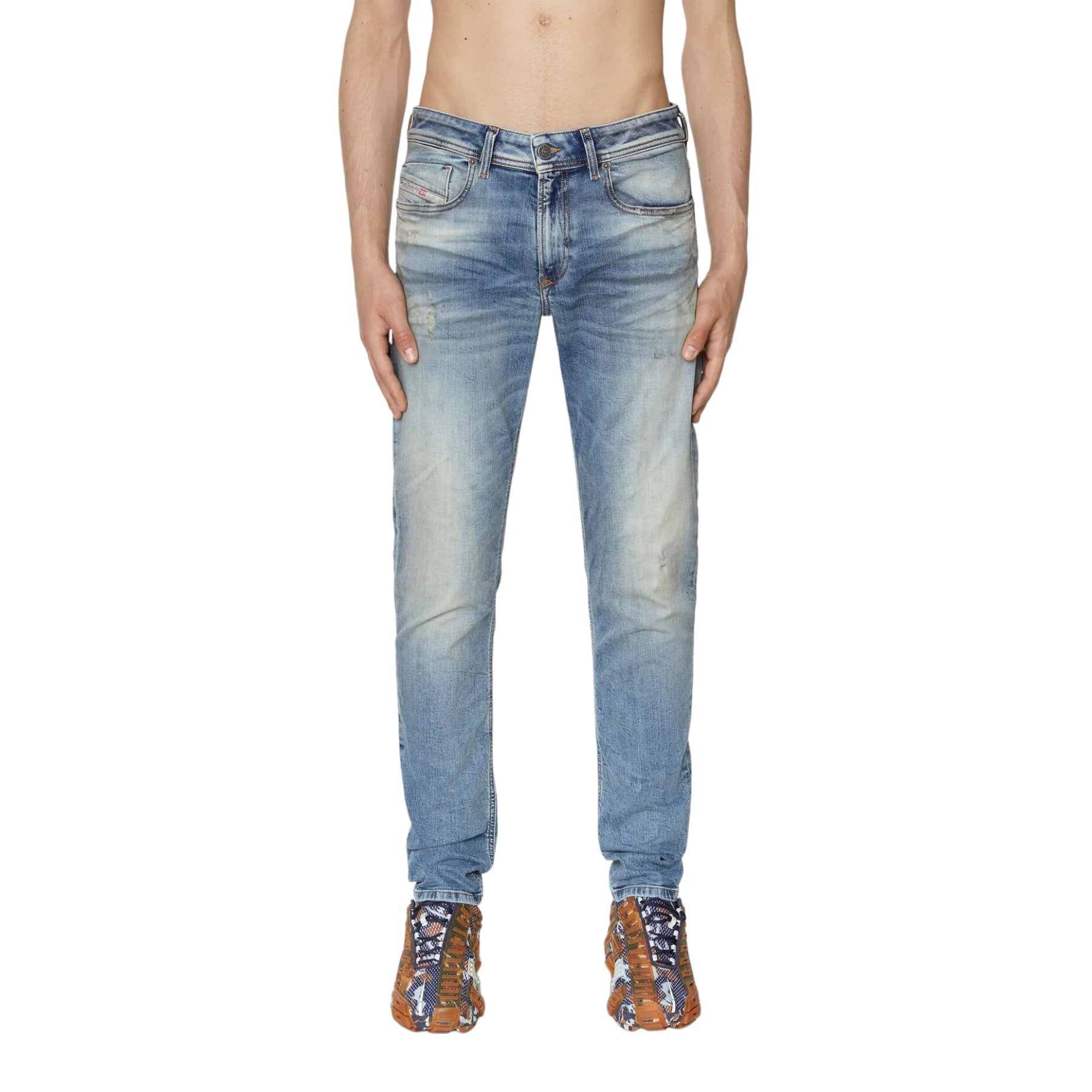 DIESEL 1979 SLEENKER 068BI Mens Denim Jeans Tapered Leg Low Waist Cotton Pants