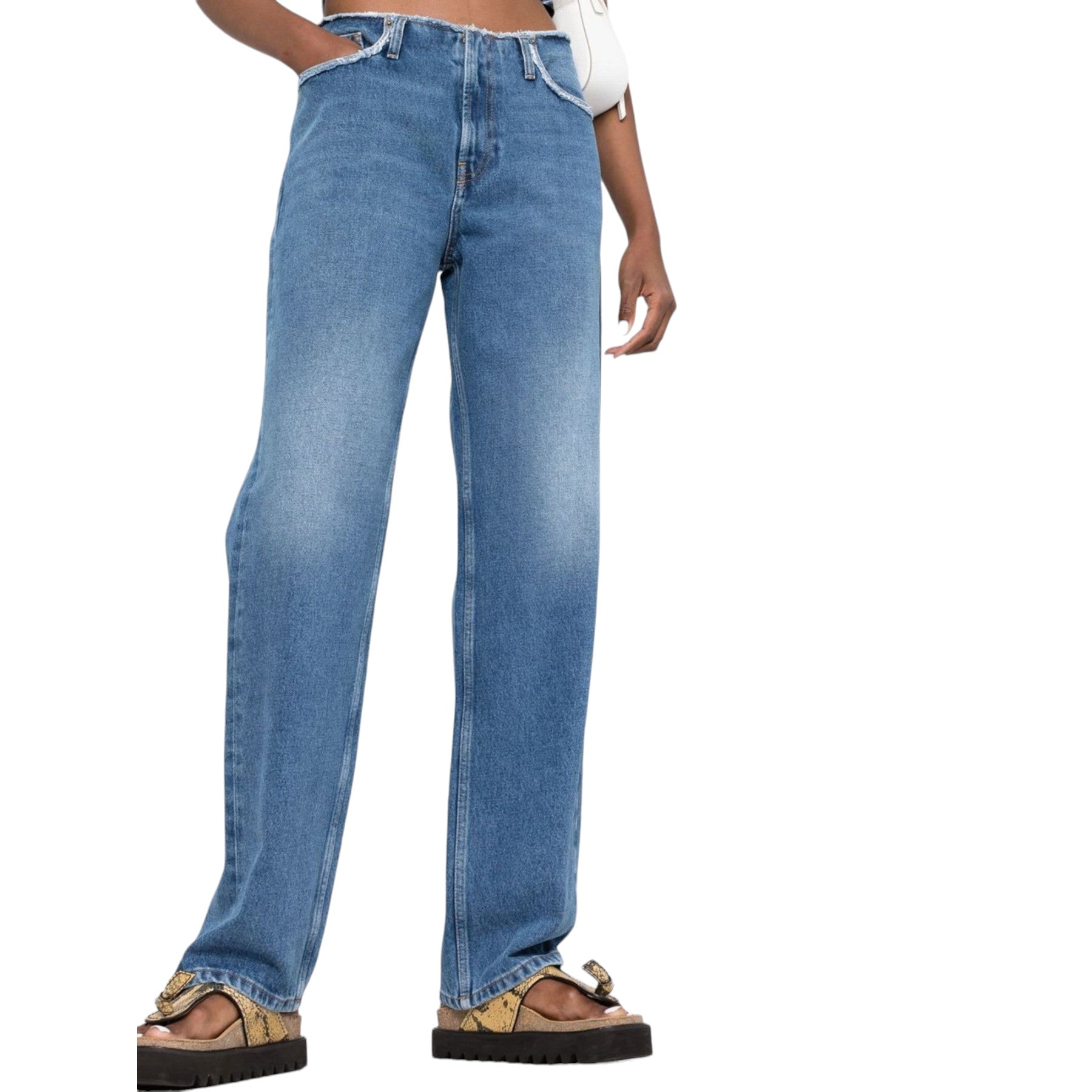 DIESEL D-ARK 007F3 Womens Denim Jeans Relaxed Fit Mid Waist Straight Leg Pants