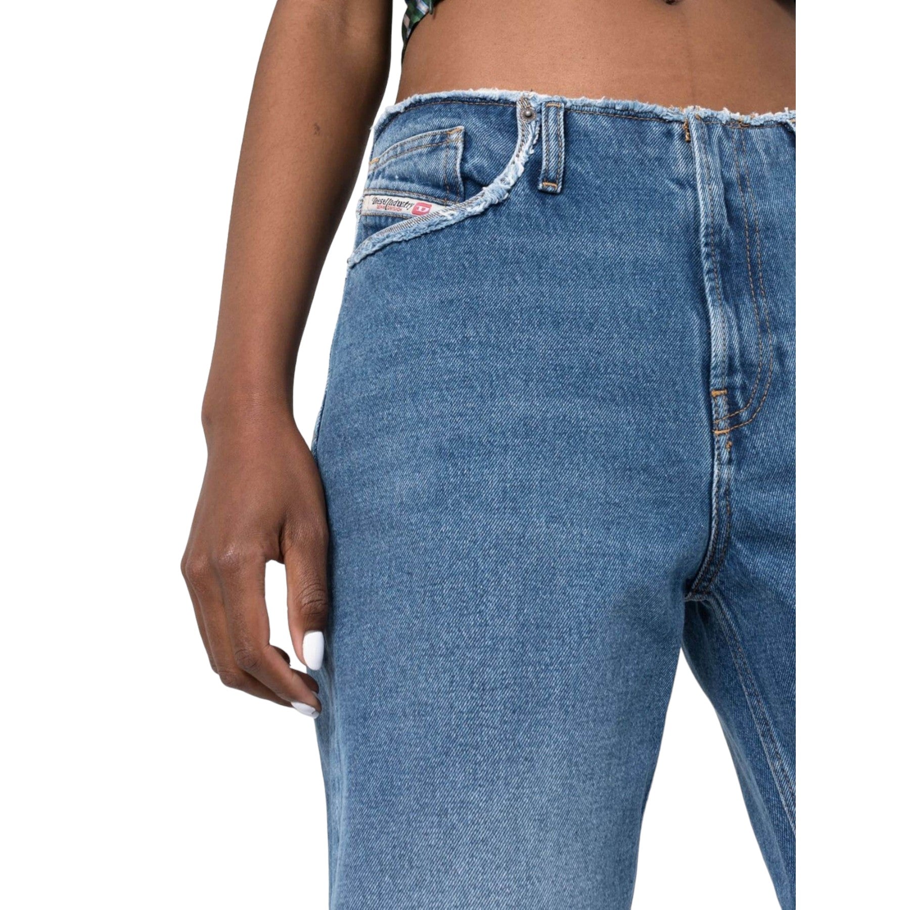 DIESEL D-ARK 007F3 Womens Denim Jeans Relaxed Fit Mid Waist Straight Leg Pants