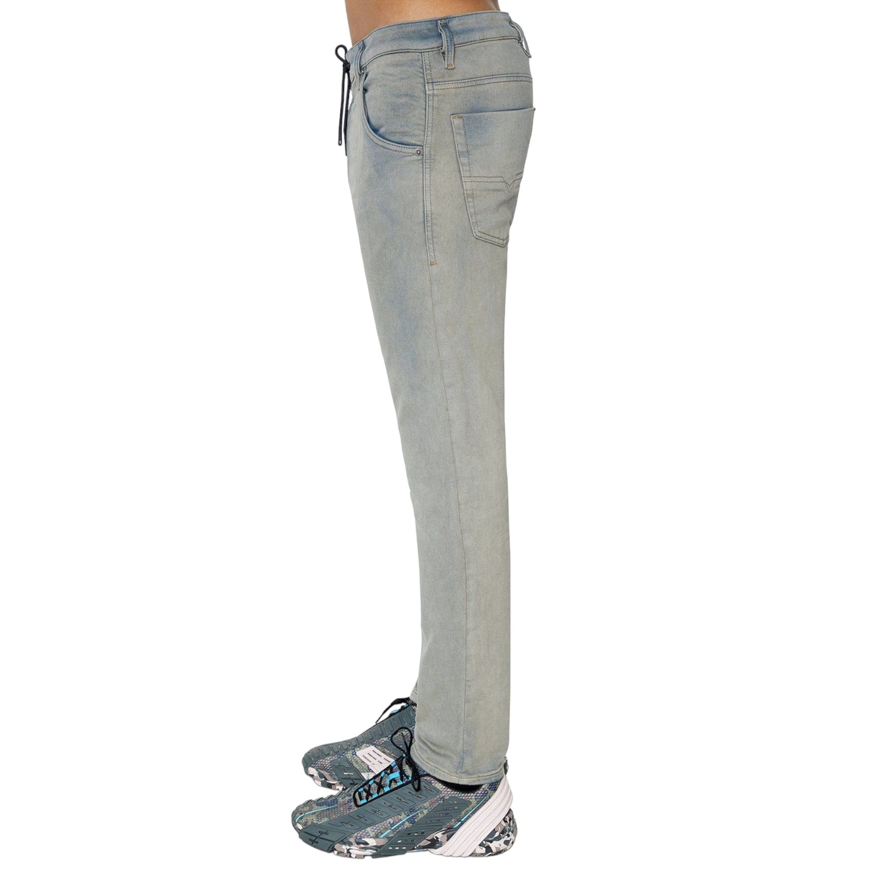 DIESEL KROOLEY 068BE Mens Denim Jeans Regular Fit Tapered Leg Casual Jogg Pants