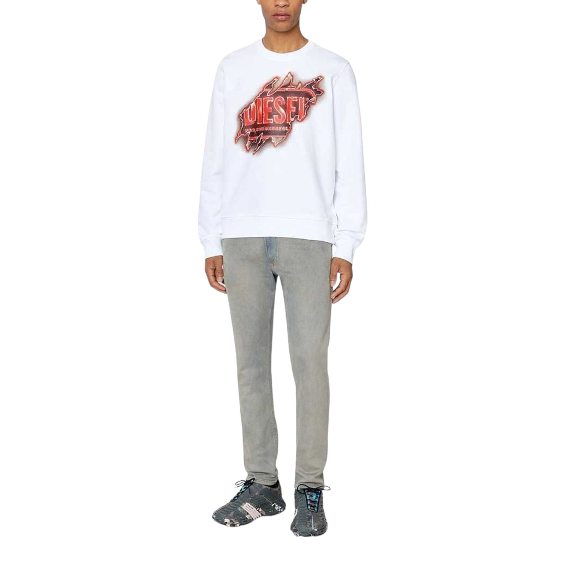 DIESEL KROOLEY 068BE Mens Denim Jeans Regular Fit Tapered Leg Casual Jogg Pants