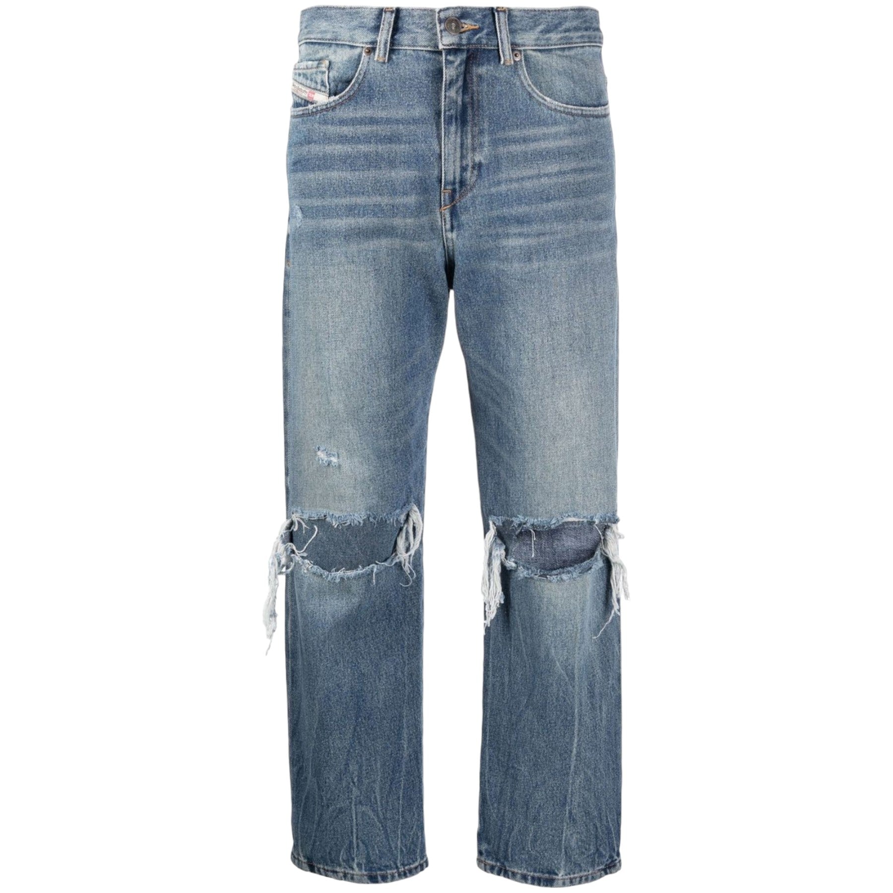 DIESEL 2016 D-AIR Womens Boyfriend Jeans Straight Cropped Leg Cotton Pants New