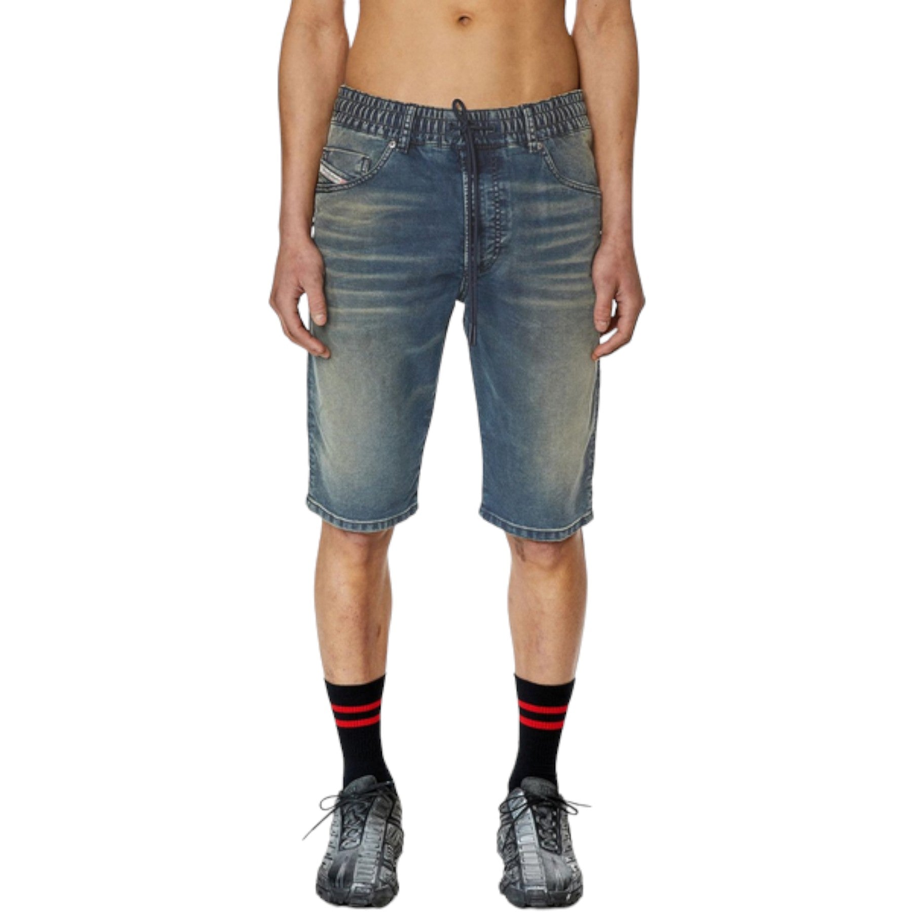 Diesel D-Krooley 068DS Mens Denim Shorts Regular Fit Jogg Jeans Bermuda Shorts