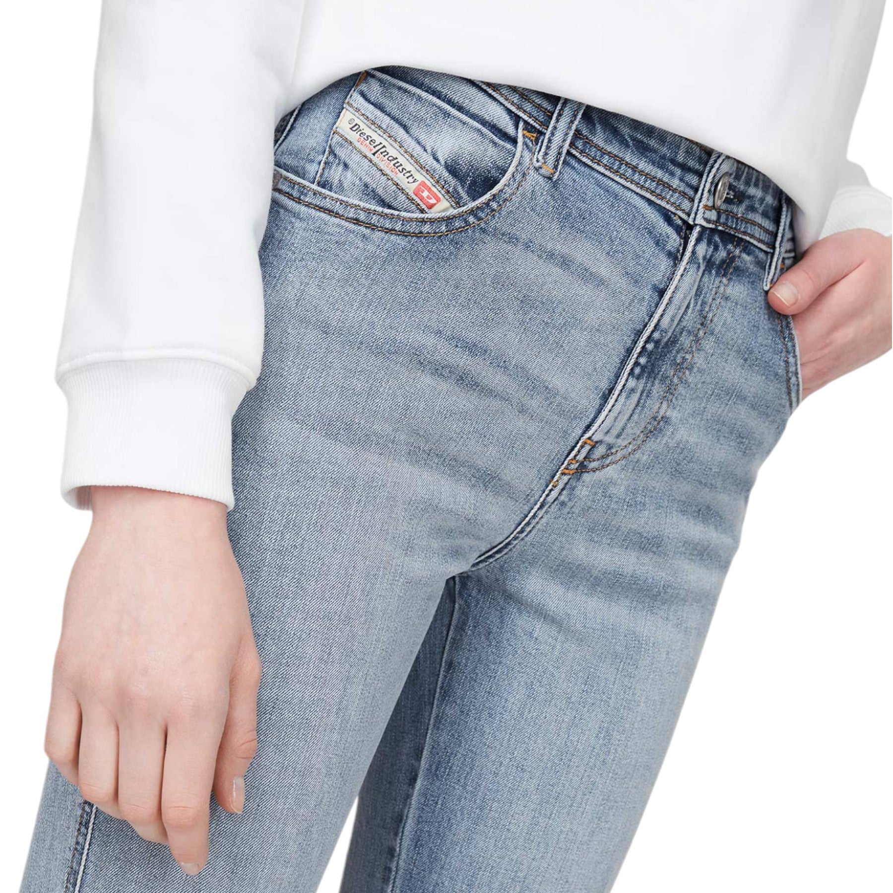 Diesel 2015 Babhila 069YX Womens Denim Jeans Slim Fit Skinny Stretch Pants Blue