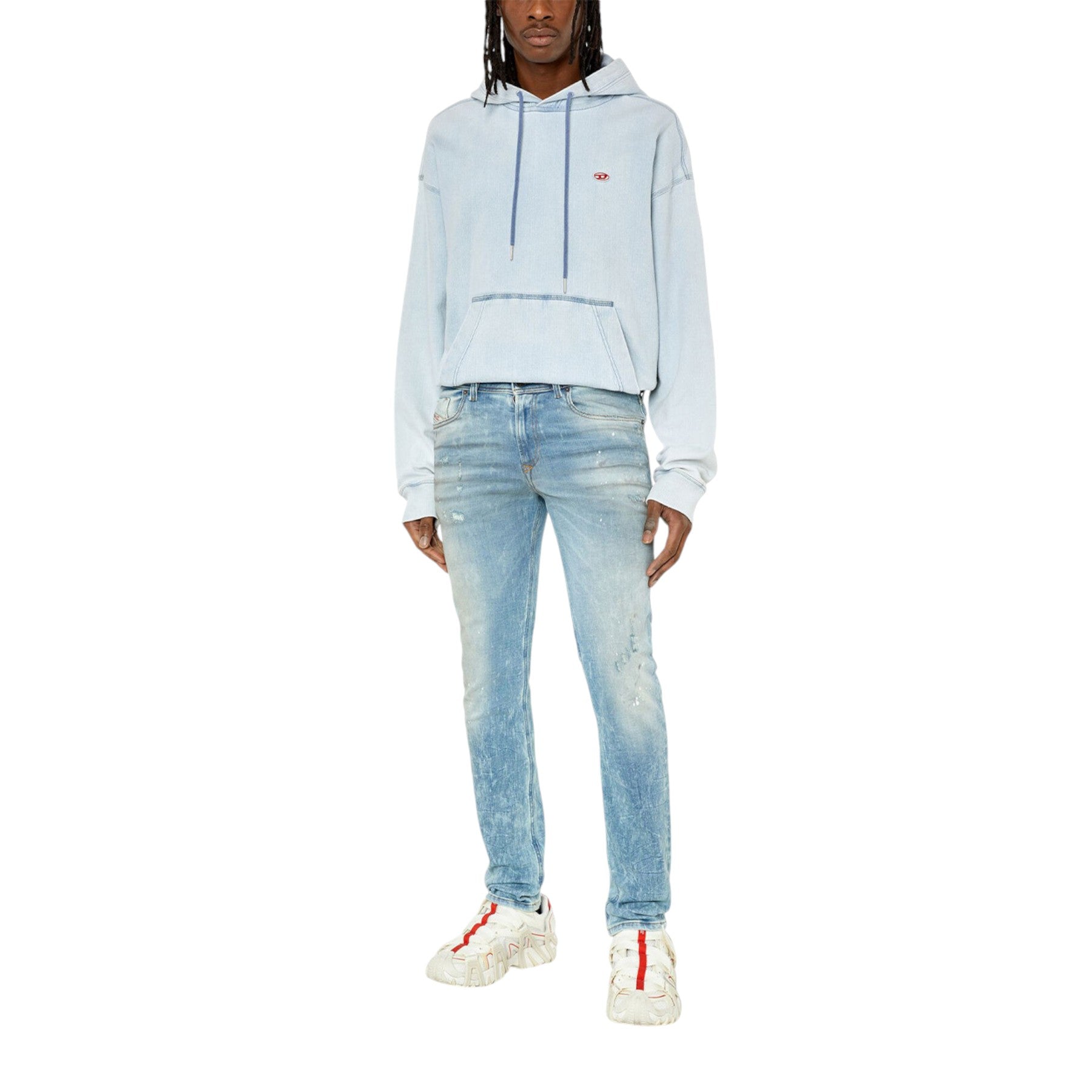 DIESEL 1979 SLEENKER Mens Denim Jeans Slim Fit Low Waist Distressed Cotton Pants