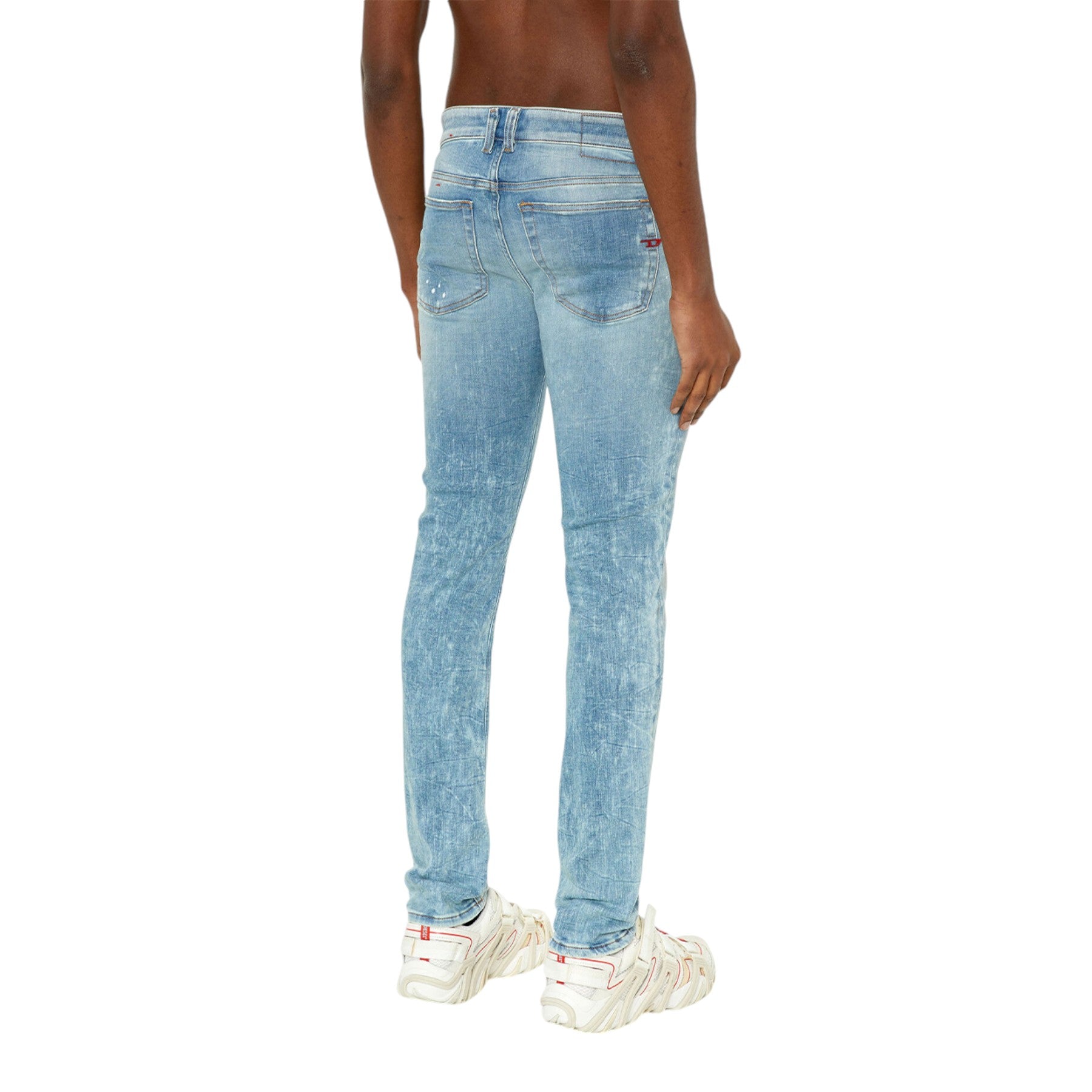 DIESEL 1979 SLEENKER Mens Denim Jeans Slim Fit Low Waist Distressed Cotton Pants