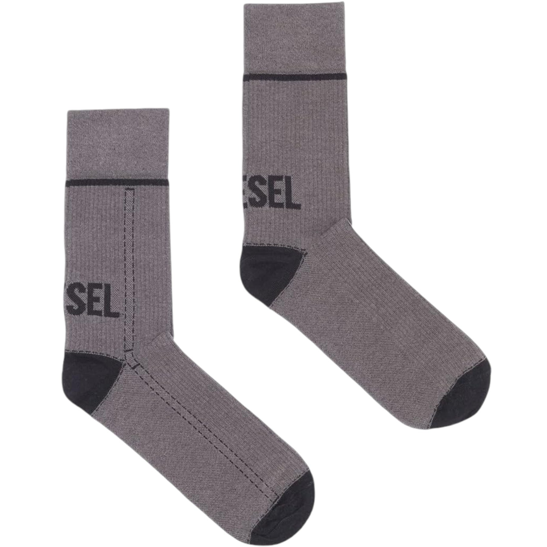 Diesel Mens Socks SKM-RAY 0CGBN 97G Cotton Crew Sports Stretch Striped Cuff Logo