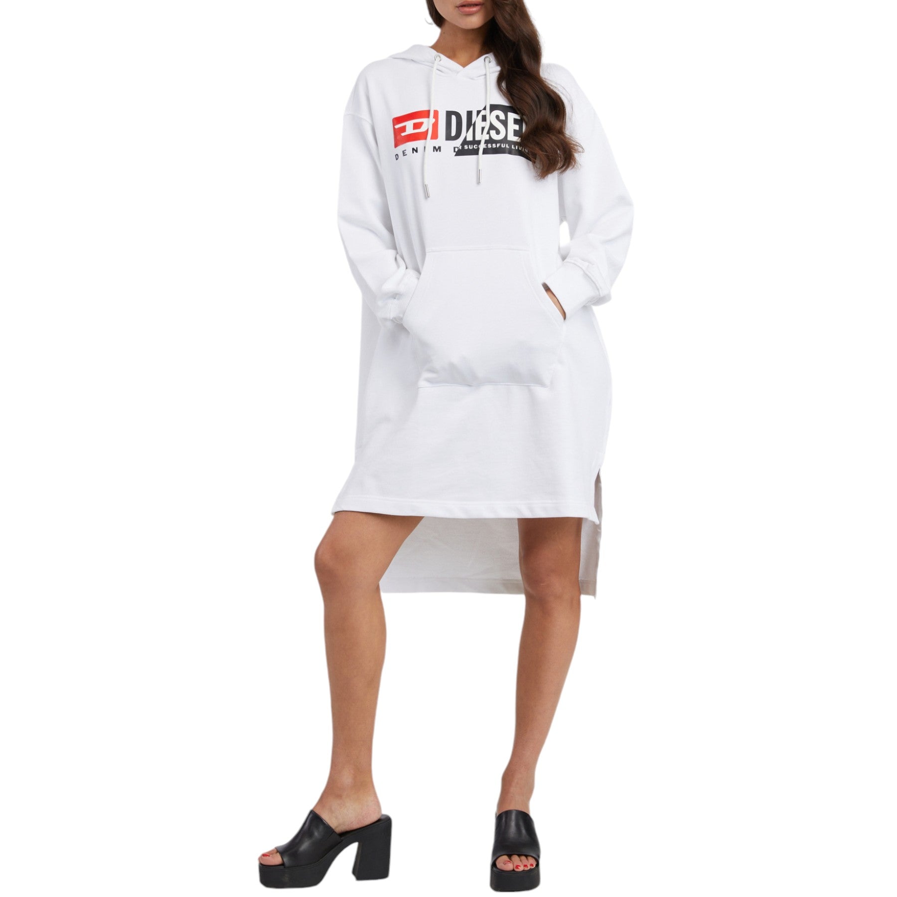 DIESEL D-ILSE RIAJH Womens Hoodie Dress Hooded Sweatshirts Oversized Jumpers