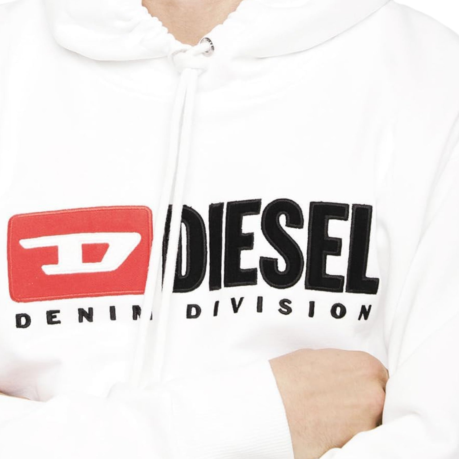 DIESEL S-DIVISION Mens Pullover Hoodie Oversized Sweatshirt Drop Shoulder Jumper